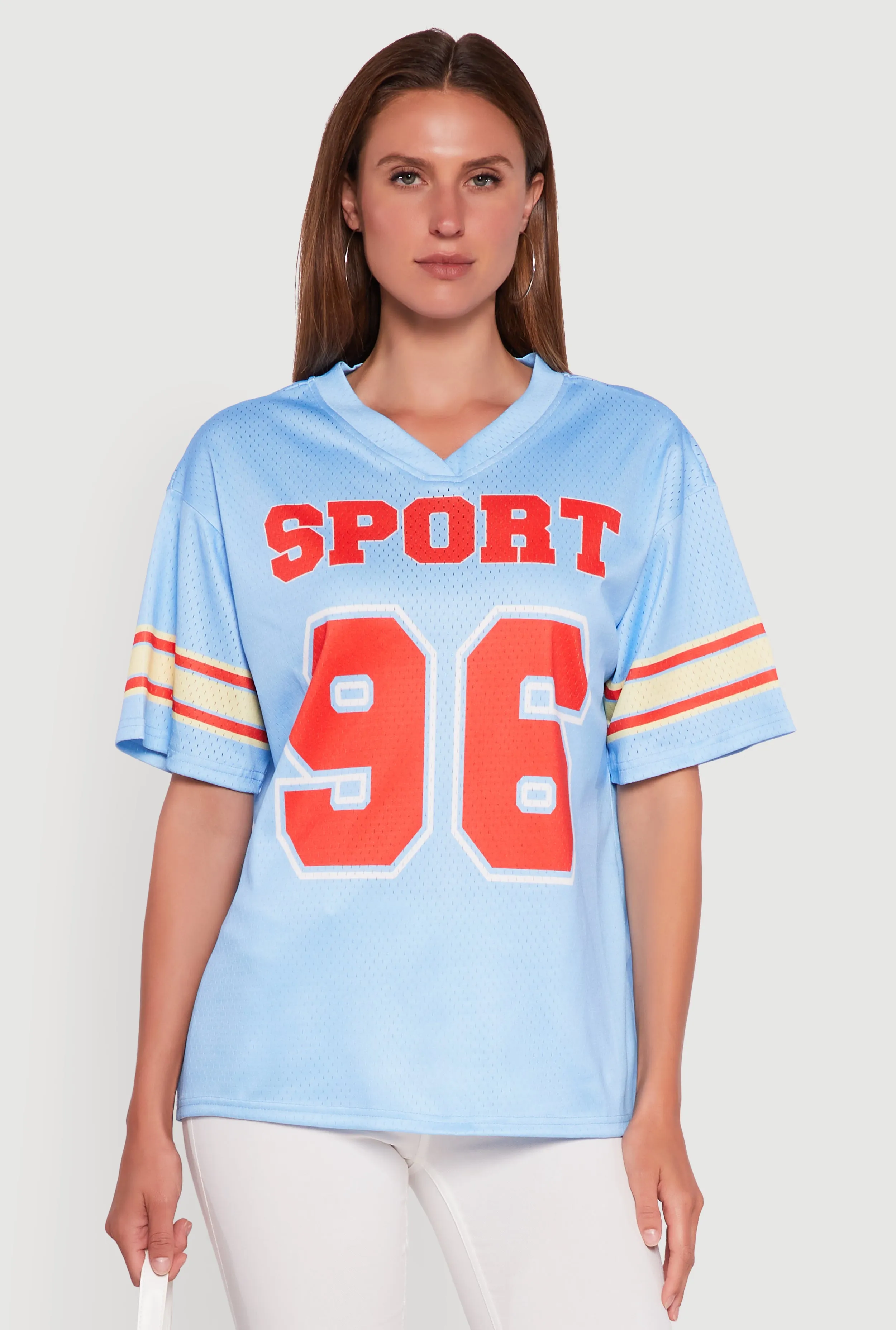 AntiPilling Treatment timeless V-Neck Sport 96 Graphic Print Jersey