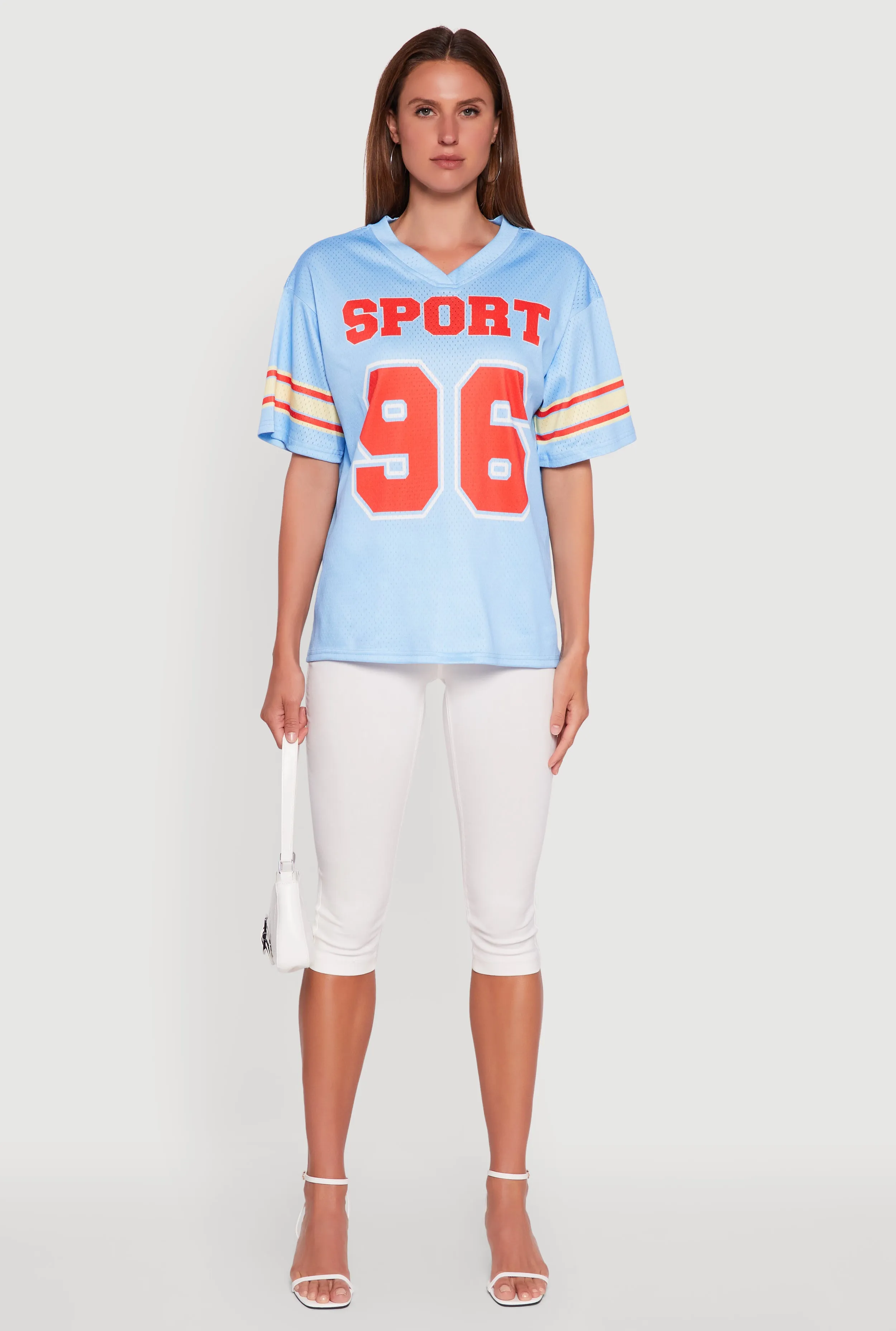 High Quality Christmas V-Neck Sport 96 Graphic Print Jersey