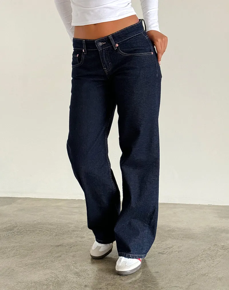 AdjustableCuffs Low Rise Parallel Jeans in Indigo