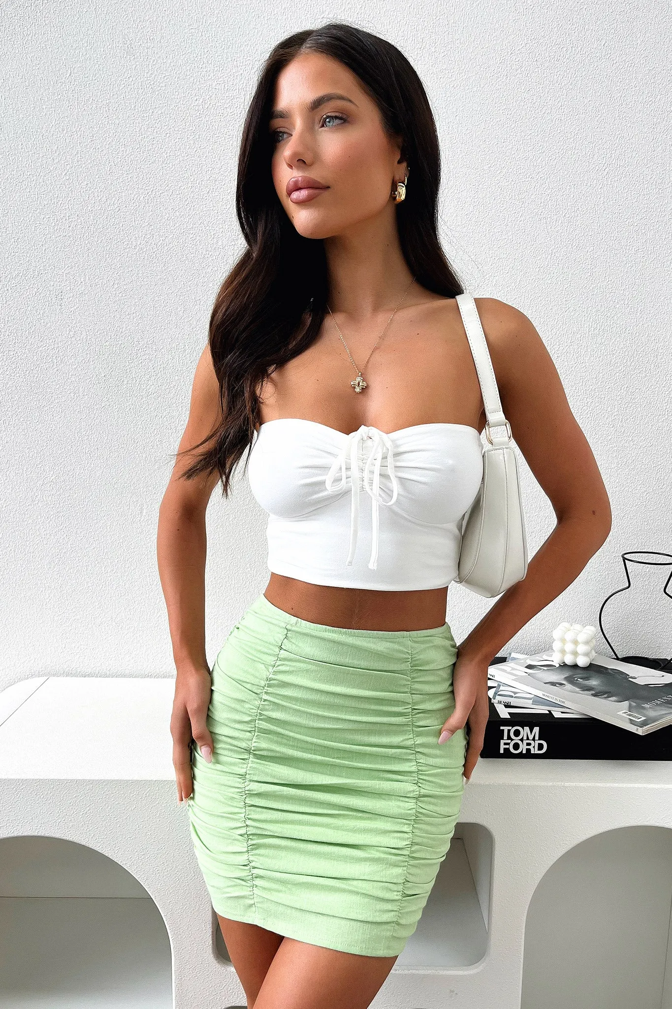 Fresh Detail Polo Skirt - Lime Green