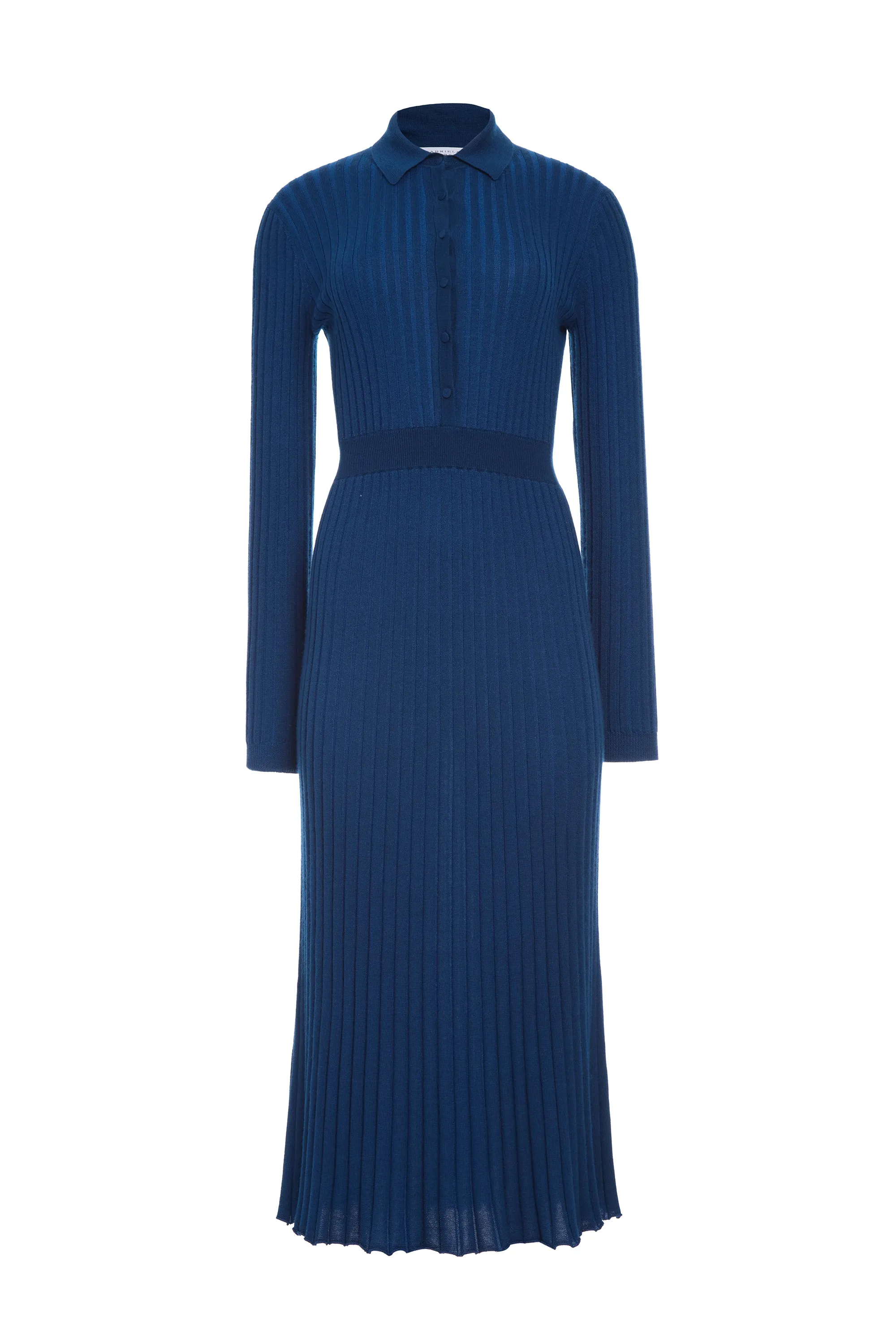 Clear Tone Ardor Knit Maxi Dress in Washed Denim Cashmere Silk