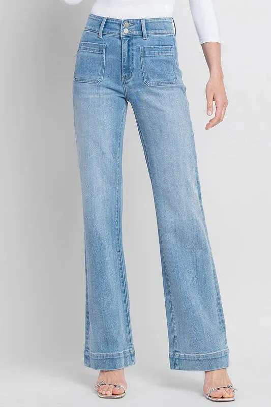 Flying Monkey 90's Vintage Super High Rise Flare Jeans Joyful Mood
