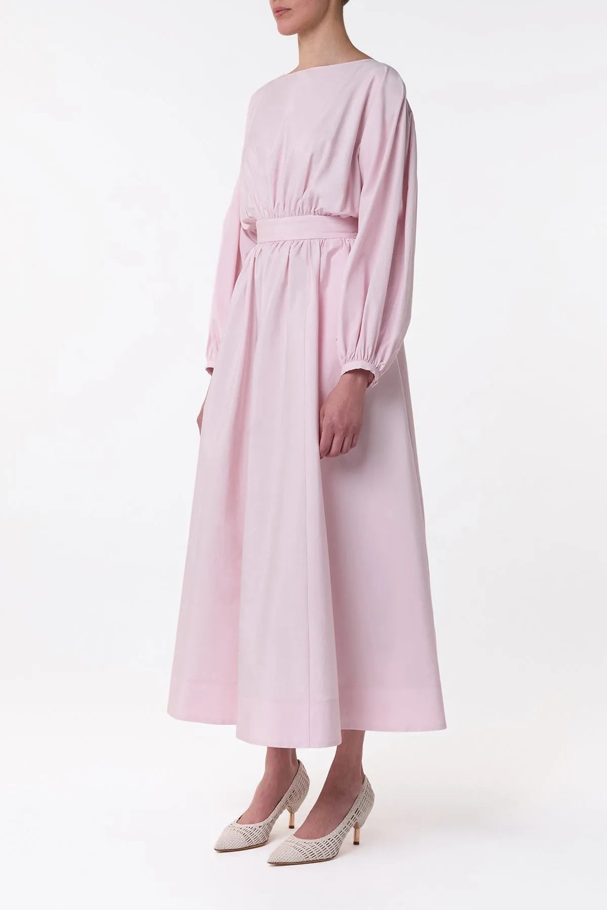 Ahmose Maxi Dress in Pale Blush Sea Island Cotton AbrasionResistantFabric