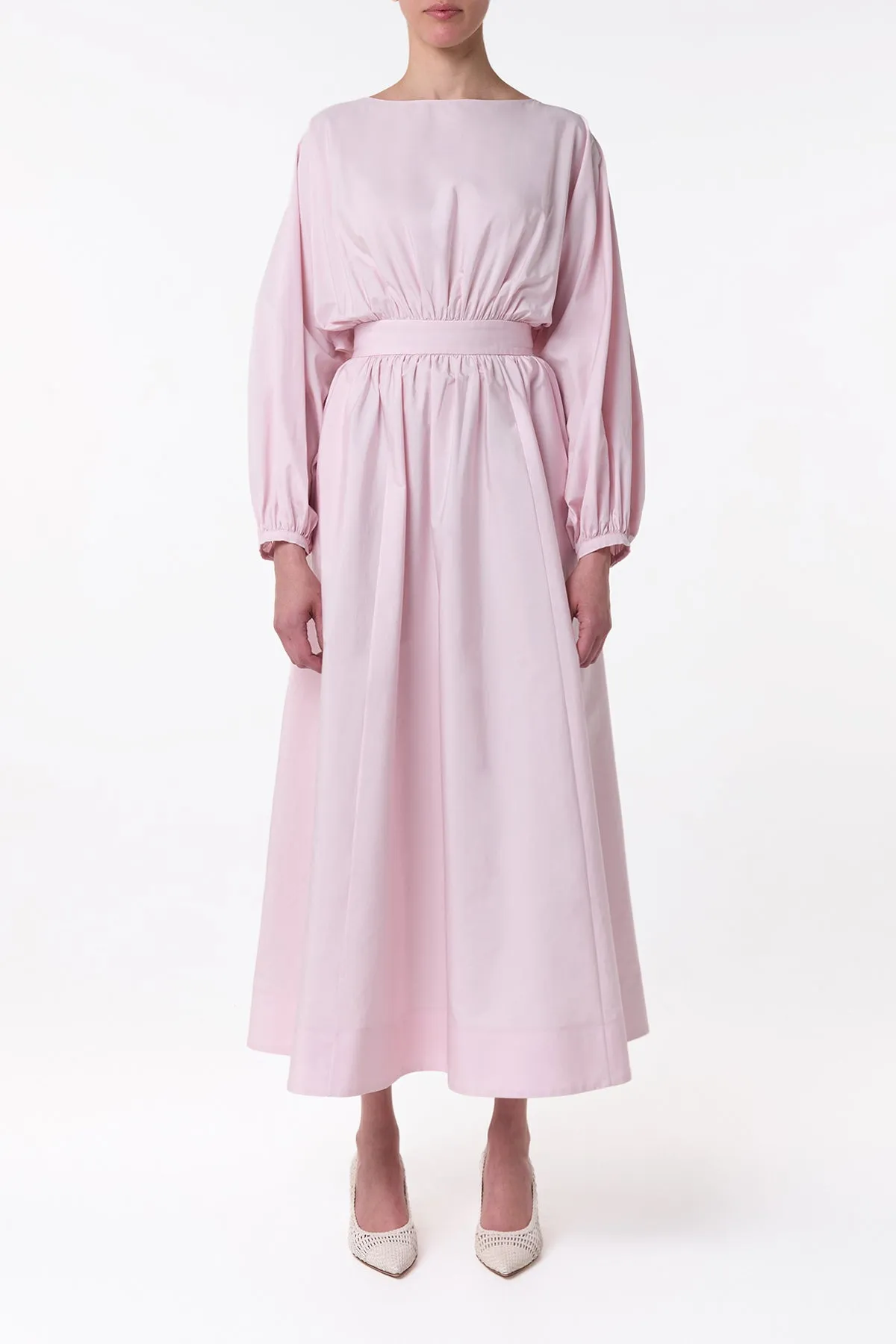 Ahmose Maxi Dress in Pale Blush Sea Island Cotton AntiPilling Surface