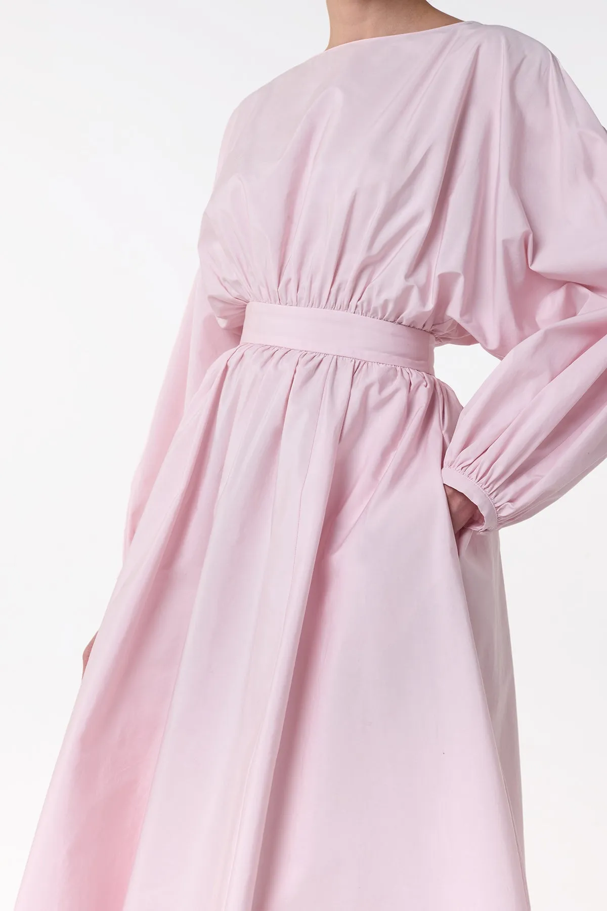 Ahmose Maxi Dress in Pale Blush Sea Island Cotton SustainableTextiles