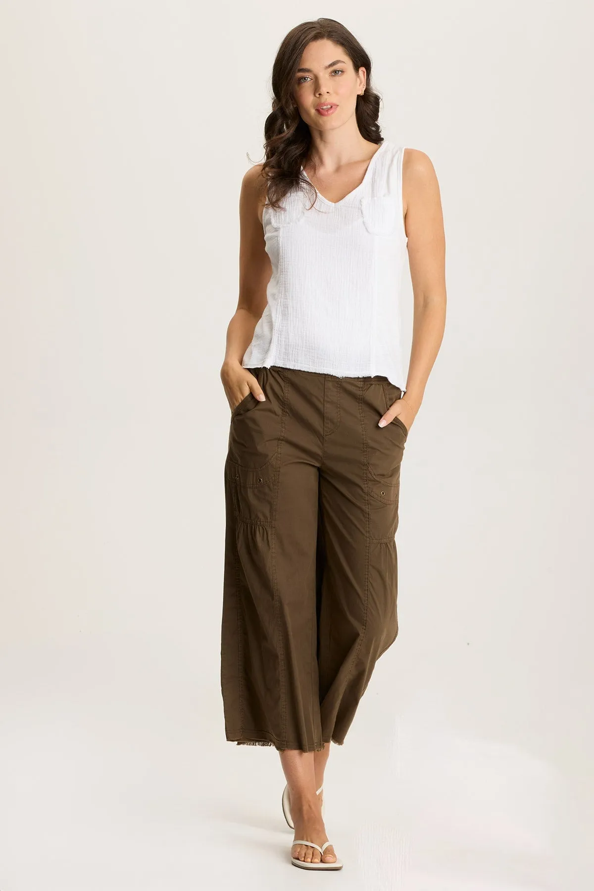 NonRestrictiveFit Kirkley Gauze/Jersey V-Neck Tank