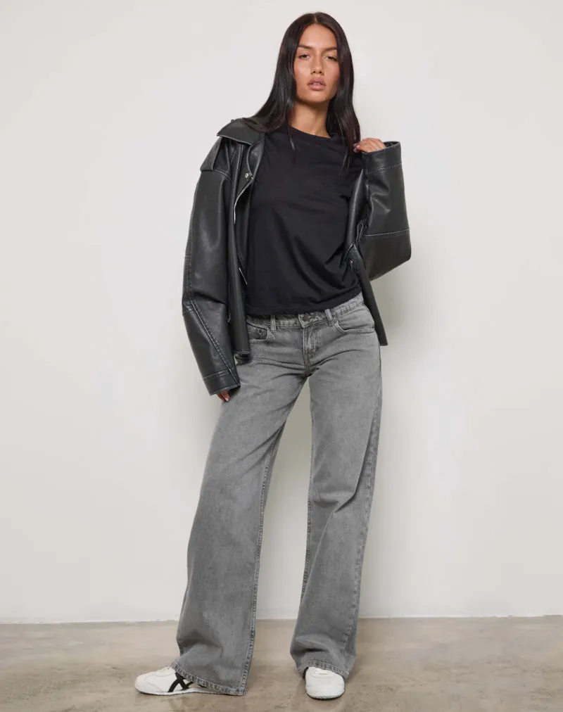 Low Rise Parallel Jeans in Grey Wash CrossBackStructure