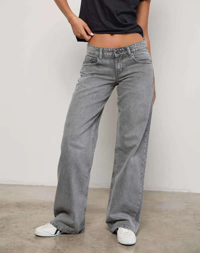 Low Rise Parallel Jeans in Grey Wash QuickDryTech
