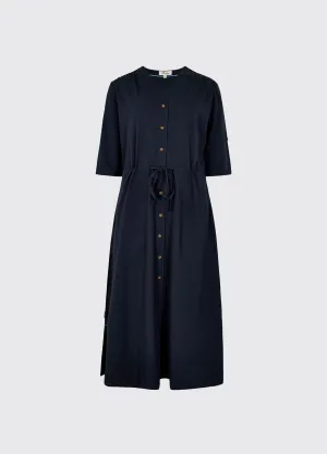 LayeredPanels Hanlon Women??s midi length shirt dress - Navy