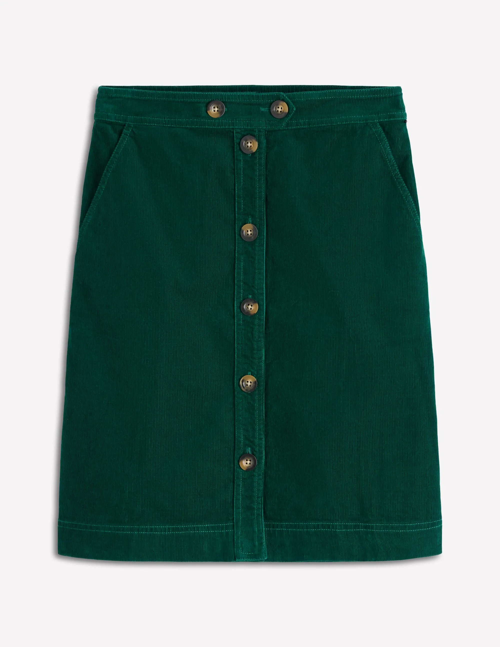 Easy Style Metallic Finish Cecelia Cord Skirt-Emerald Night
