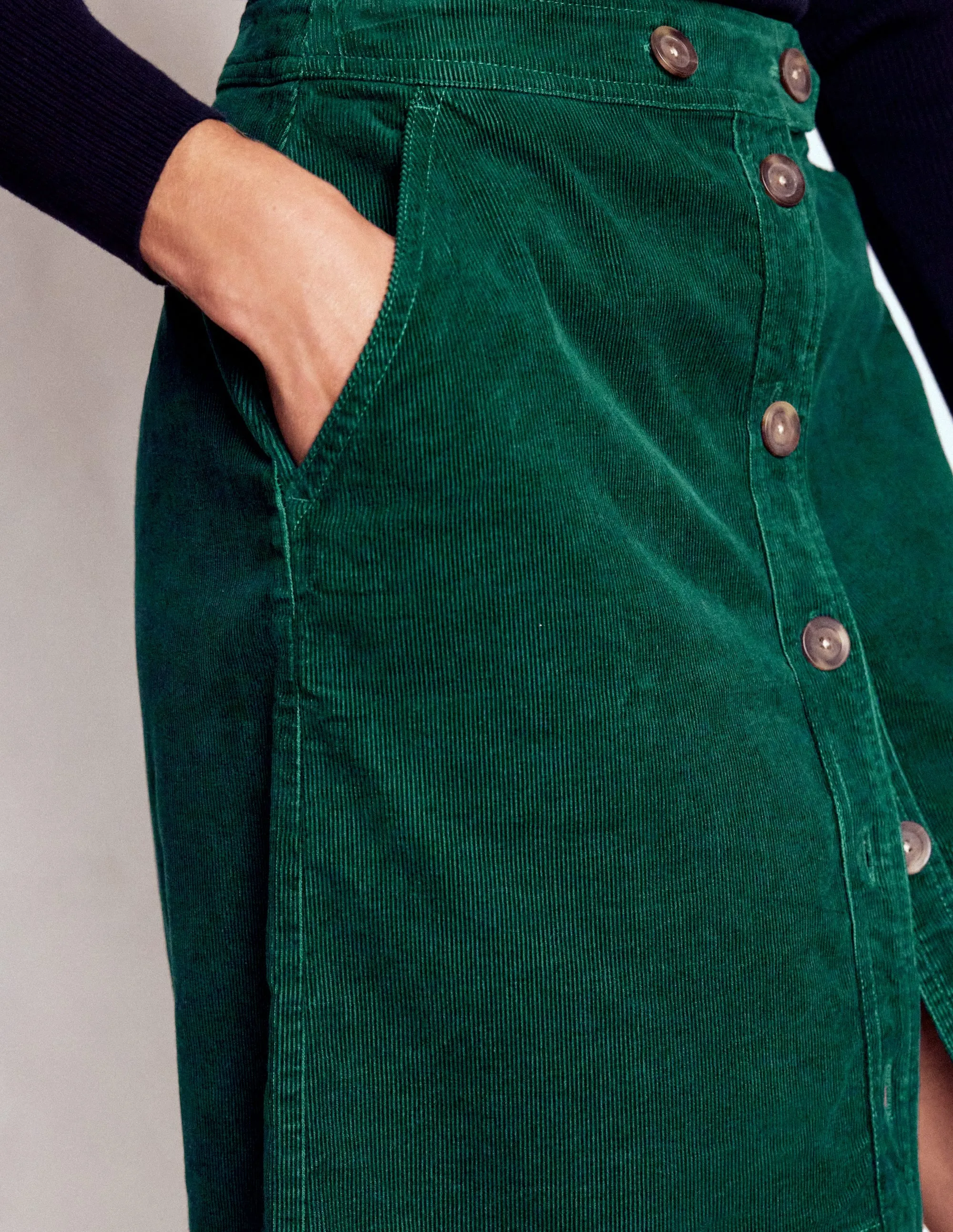 Cecelia Cord Skirt-Emerald Night Timeless Wear