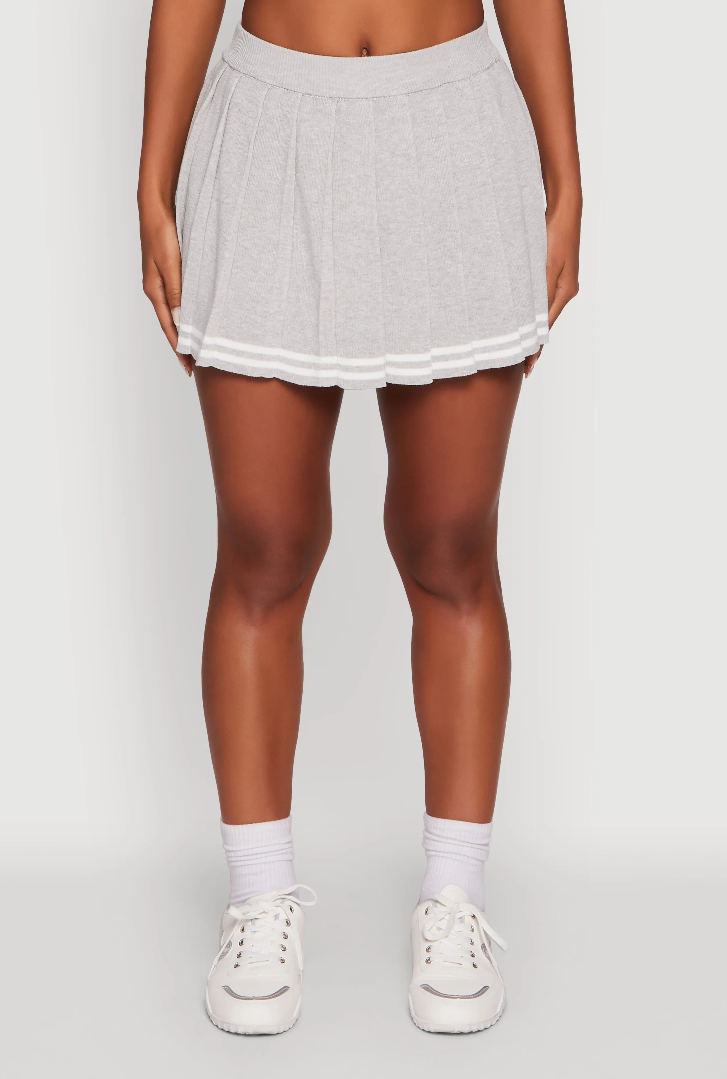 Varsity Stripe Pull On Pleated Skort Summer Outfit Denim style