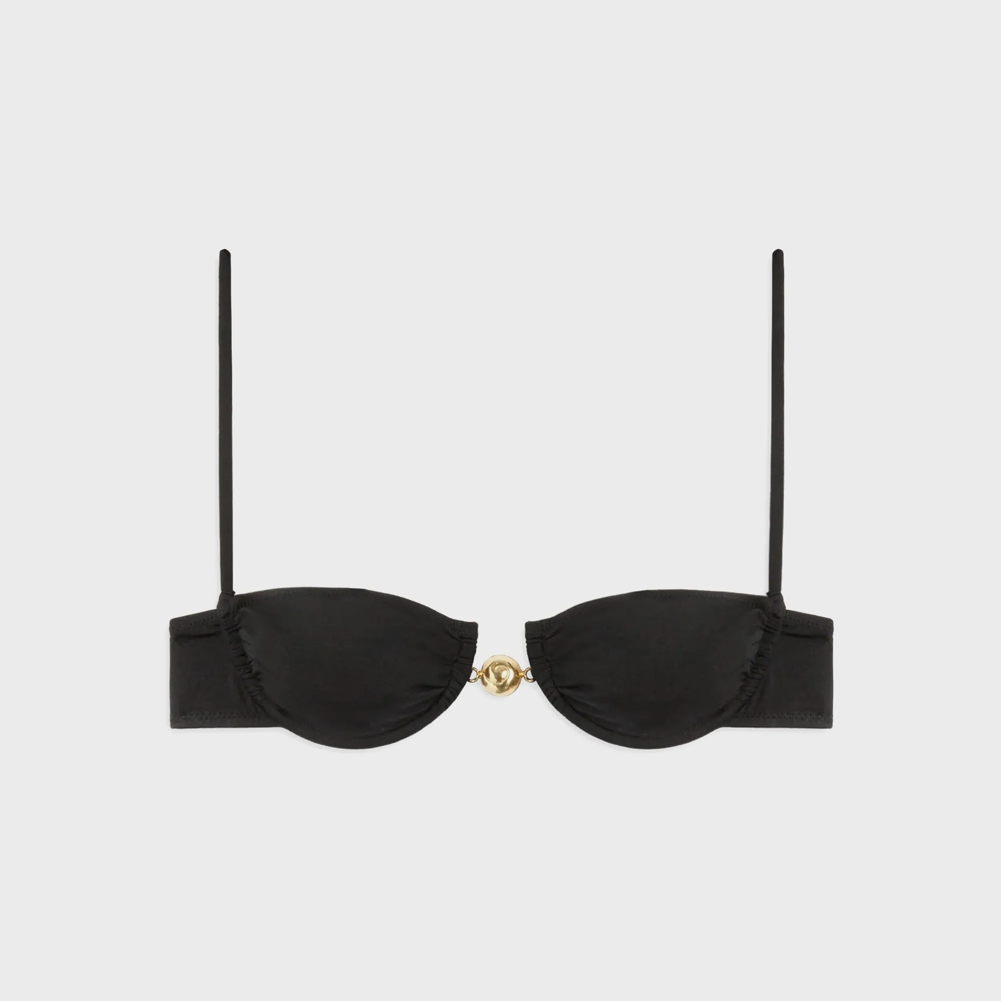 Reina Olga Hammond Bikini Top - Black Lurex Tummy Control Panel Quick Adjust Fasteners