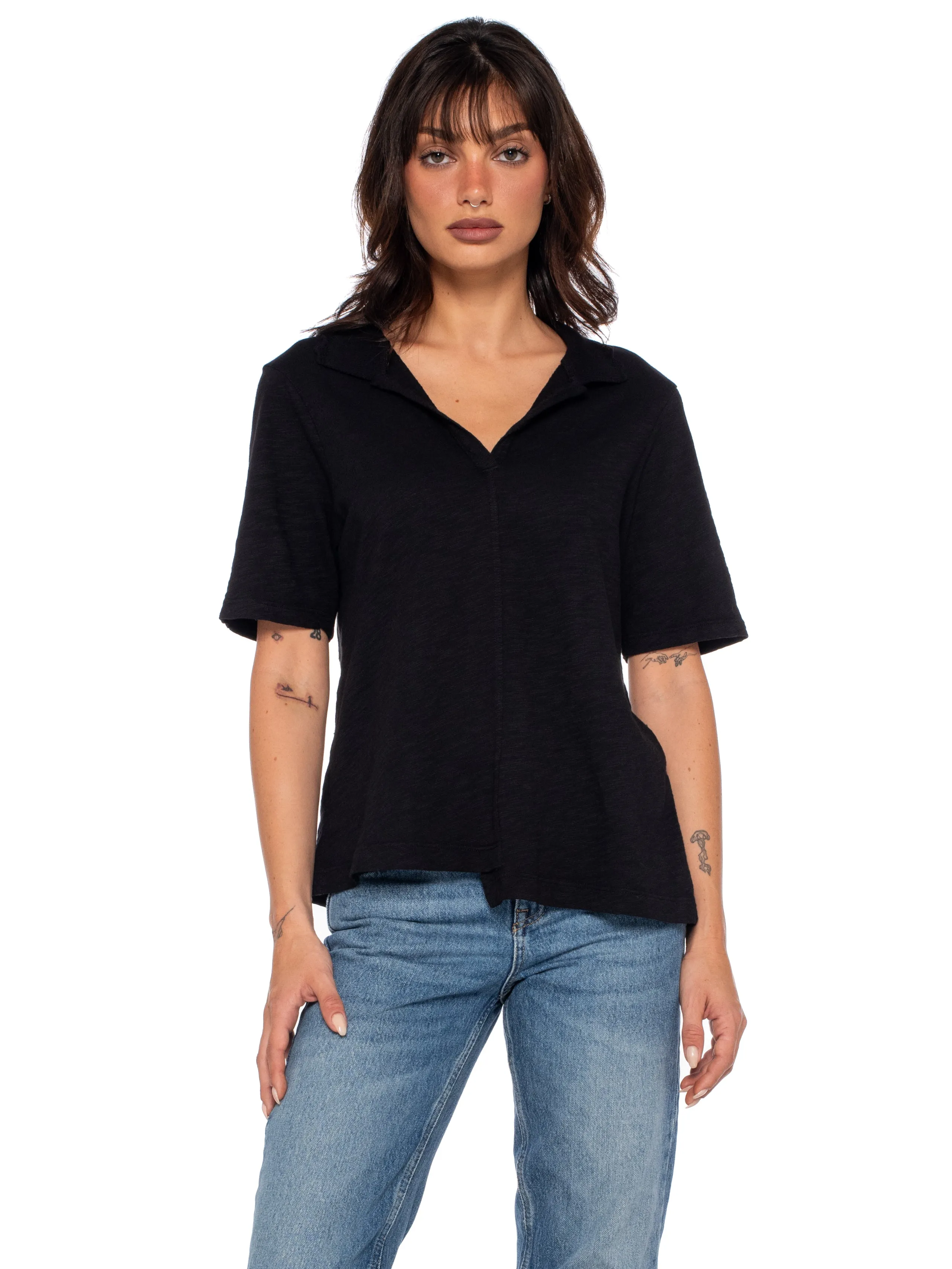 Femme Shifted Polo Commute Ease
