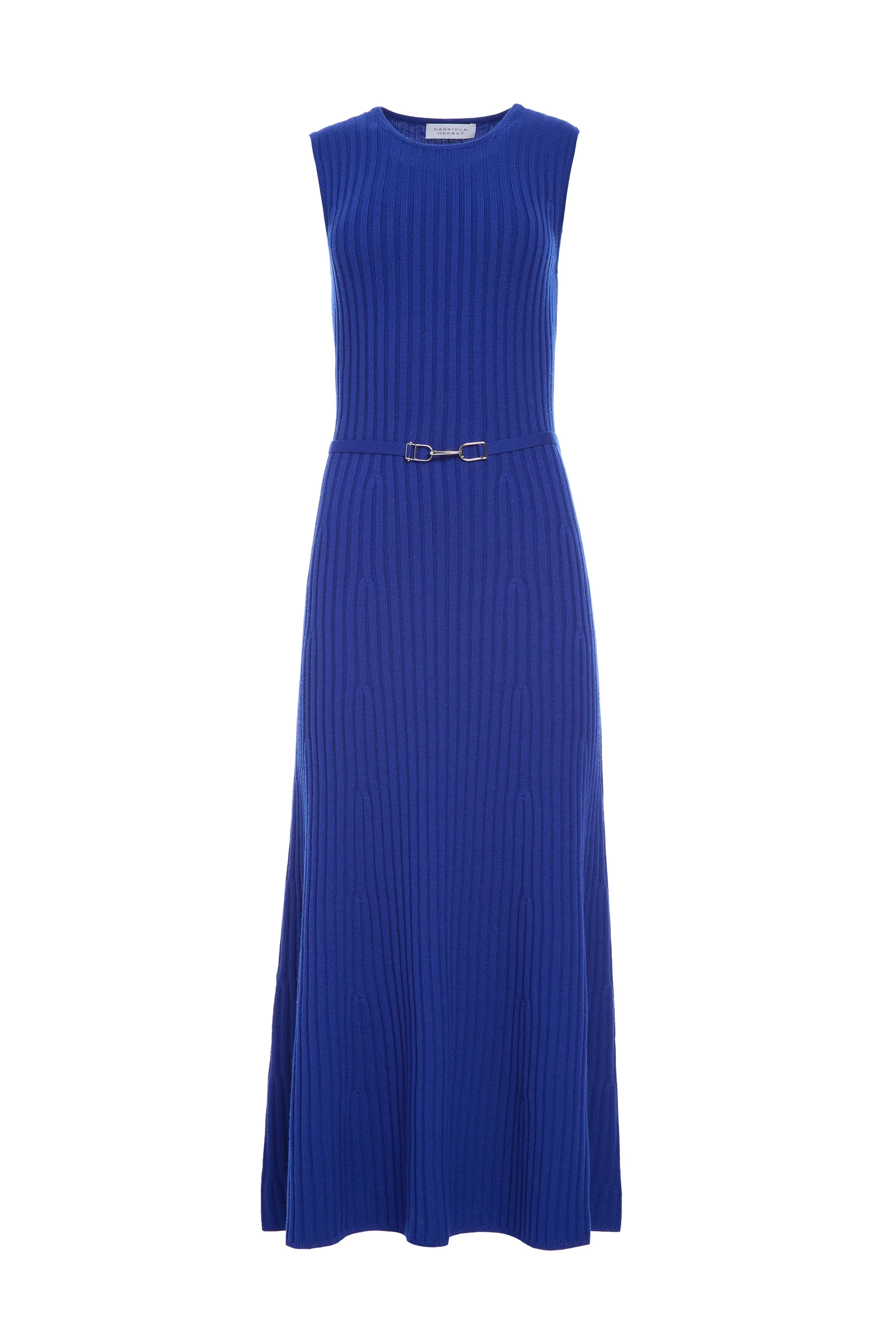 Meier Knit Midi Dress in Cobalt Merino Wool Cashmere MachineWashable Fabric Handmade Glow
