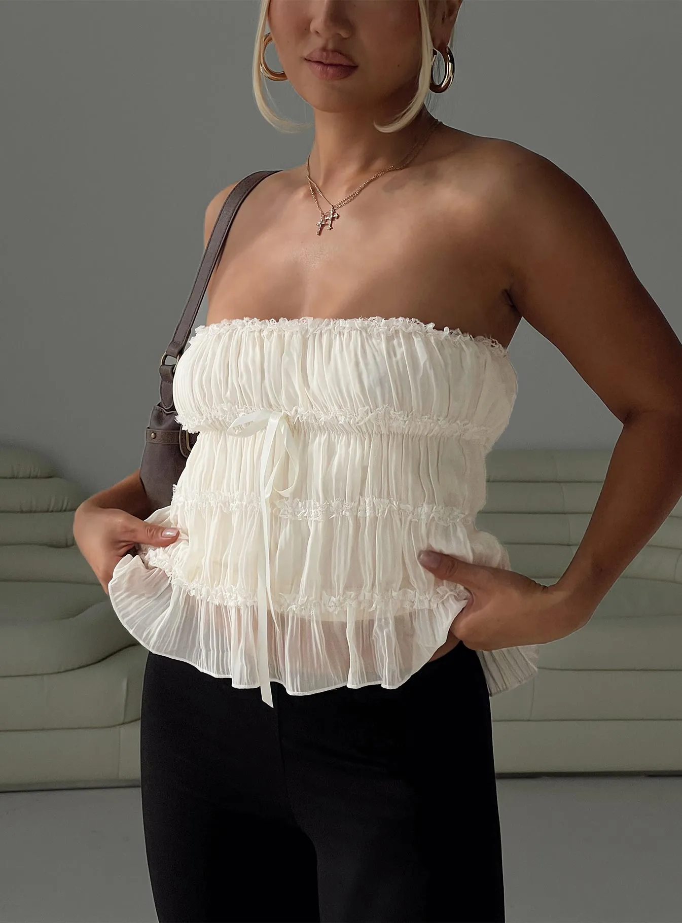 Avelina Strapless Top Cream Hypoallergenic Lining