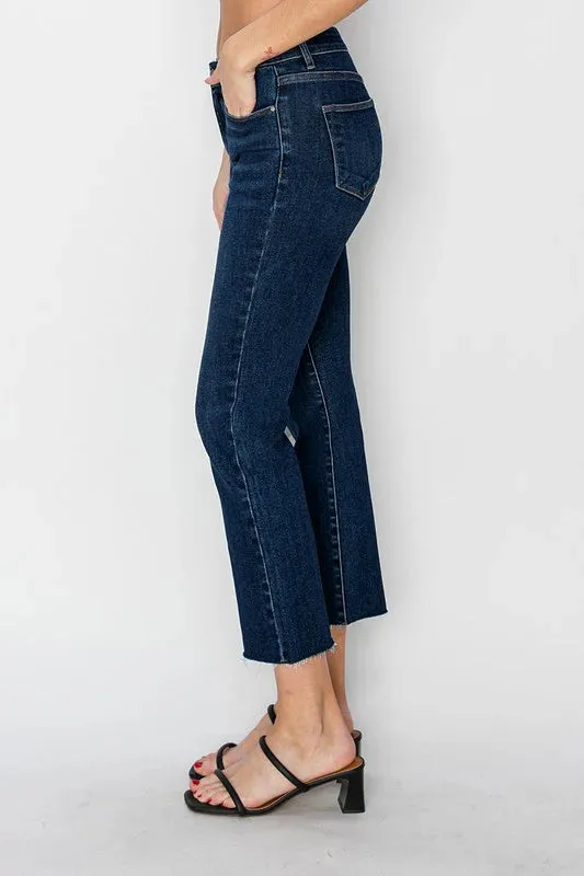 Risen Dark Midrise Crop Straight SlipResistantWaistband
