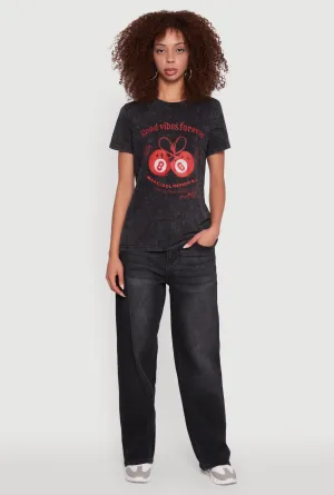 Mineral Wash Good Vibes Forever Graphic Tee Soft and Light