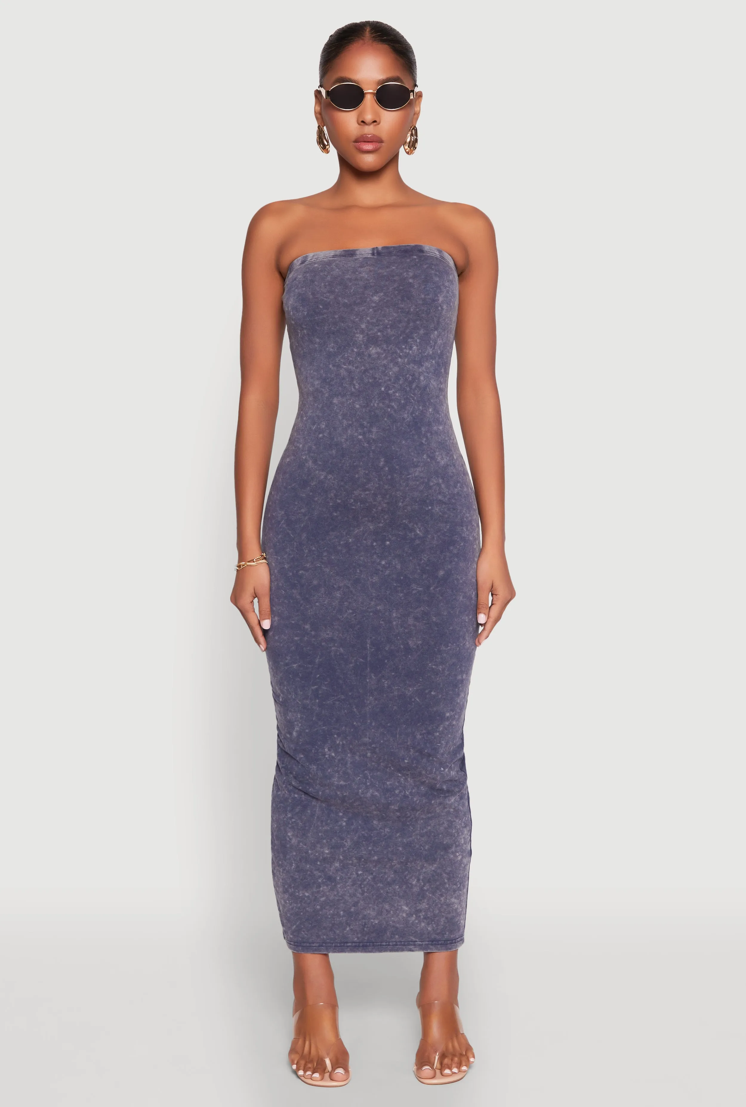 Ice Bloom Galaxy View Daisy Mineral Wash Maxi Tube Dress