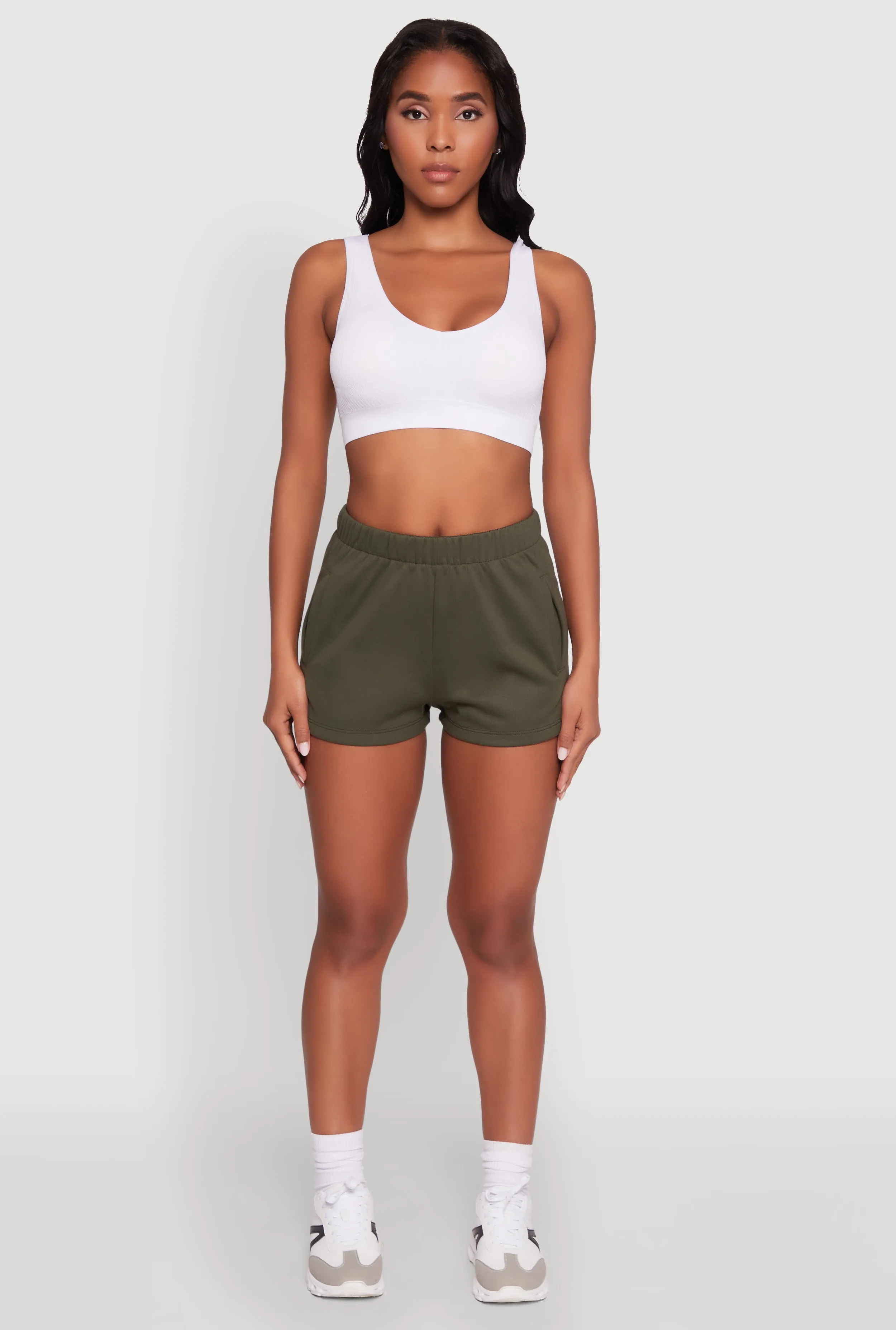 Activewear Fleece Lined Sweatshorts Anti Slip Waist Grip