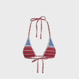 Racerback Support System Frankies Bikinis Paradise Cotton Top - Red Summer Stripe