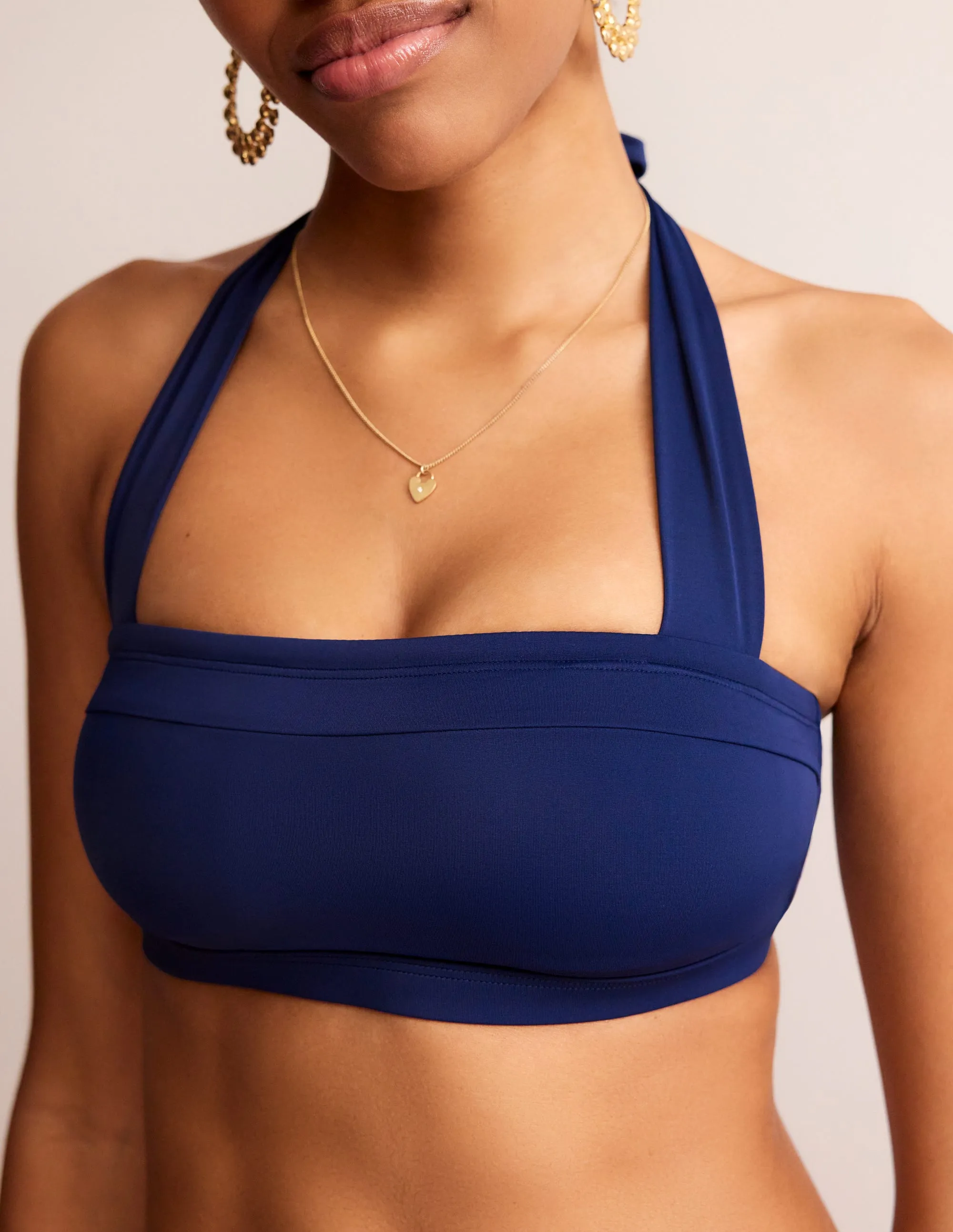 Santorini Bikini Top-Navy Bonded Seam Technology