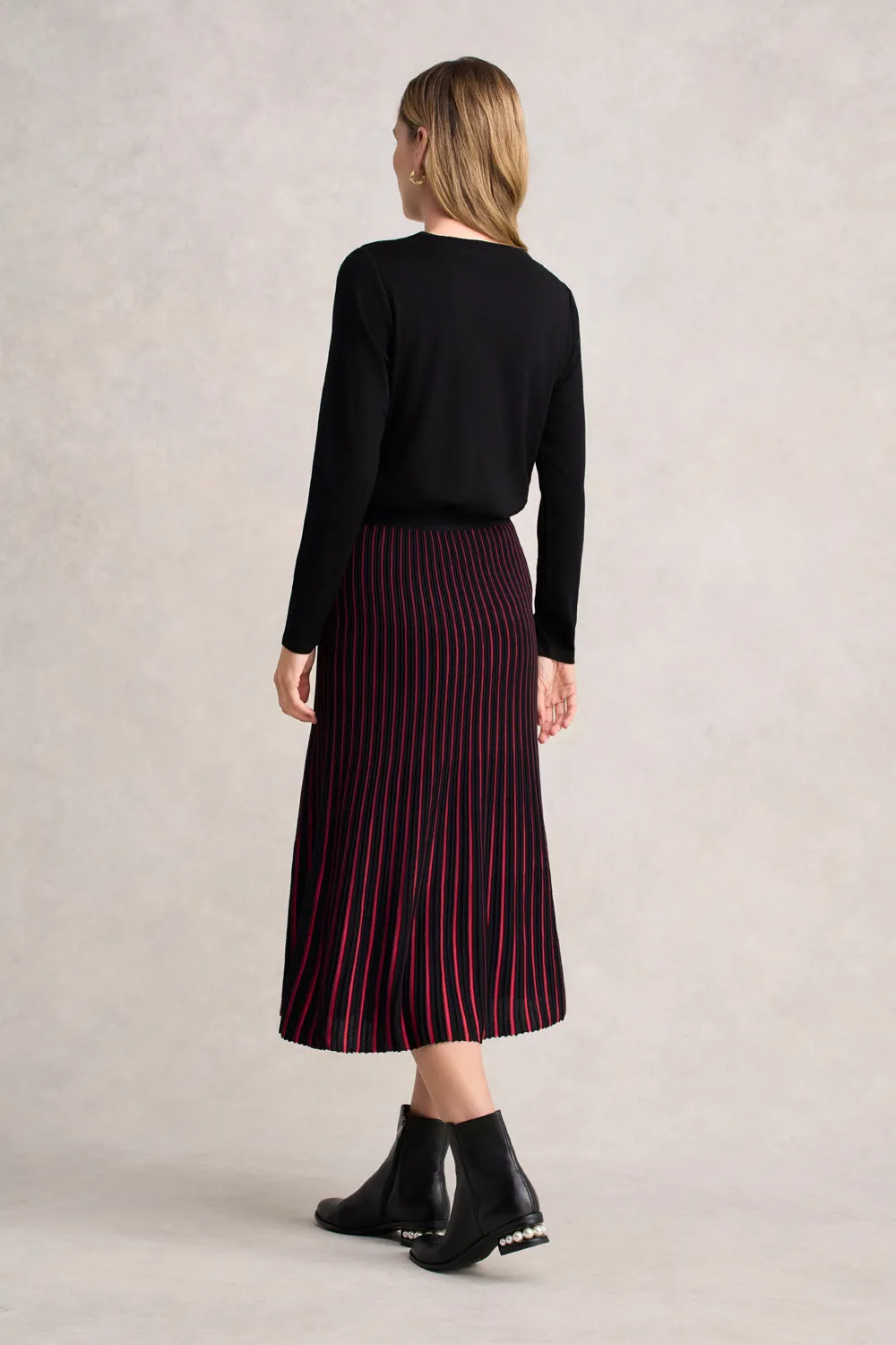 Seamless Finish Striped Knit Skirt - Multi Stripe