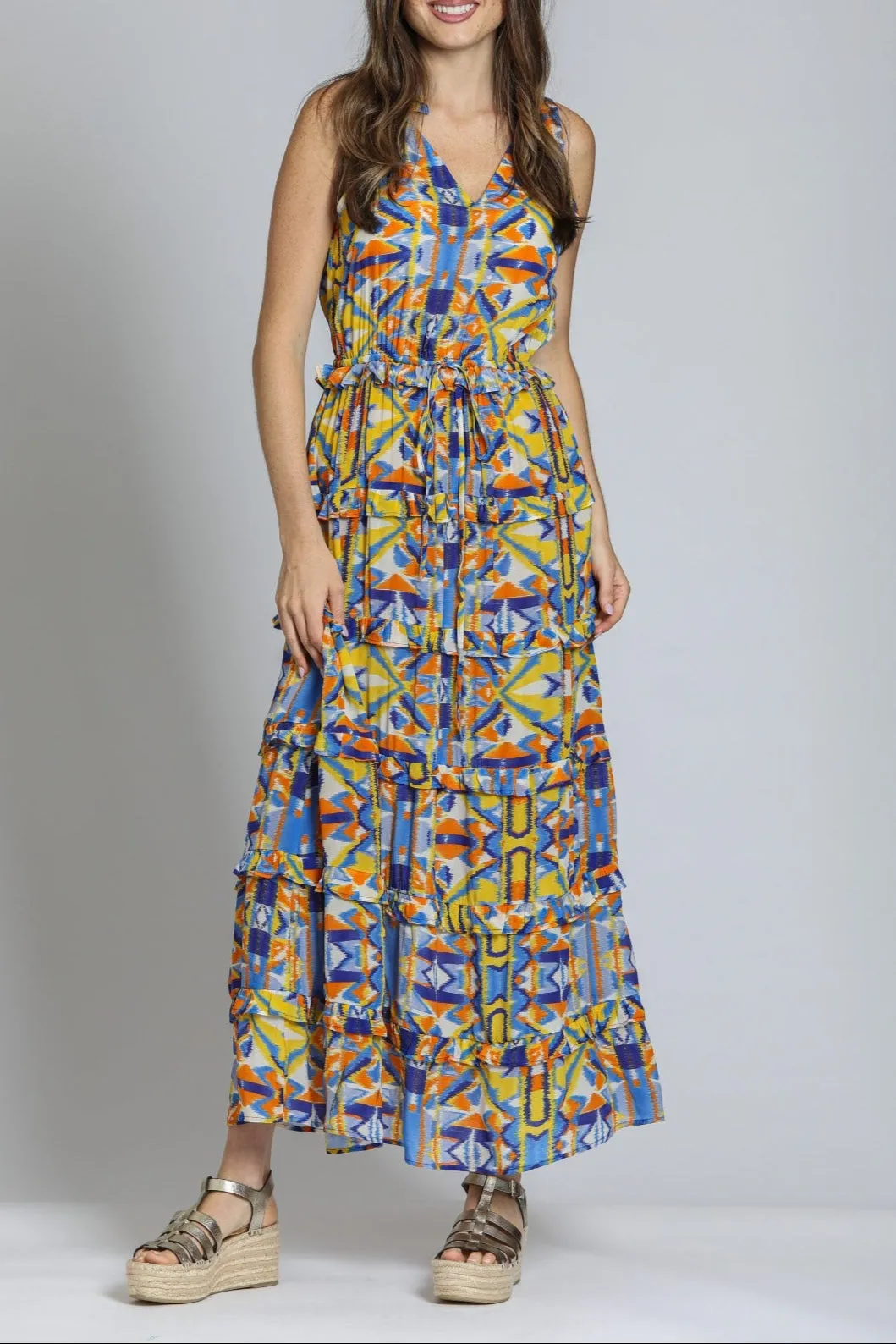 Peace Core CompactPackaging Sleeveless Tiered Maxi Dress