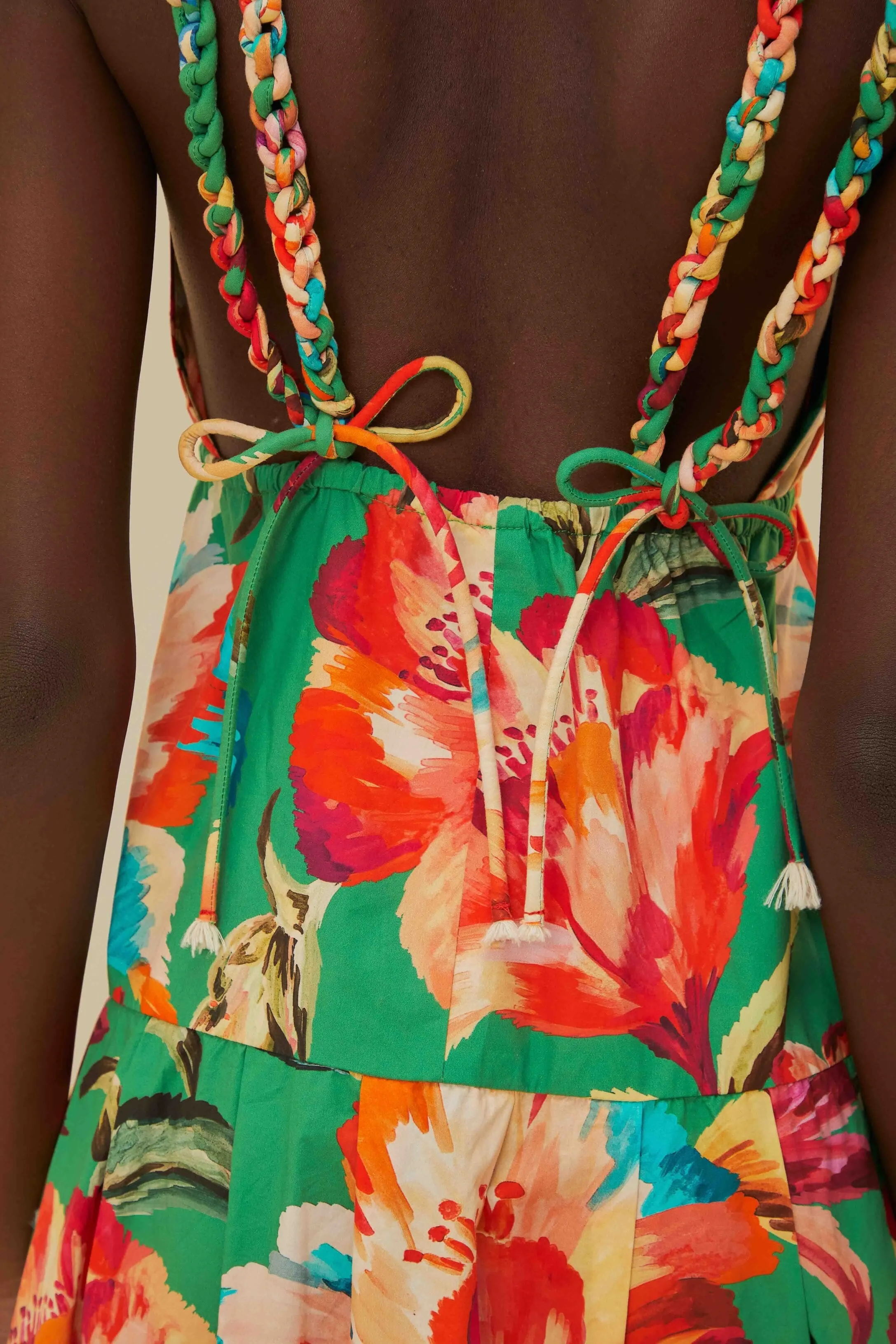 Green Tropicart Sleeveless Midi Dress Wearable Art