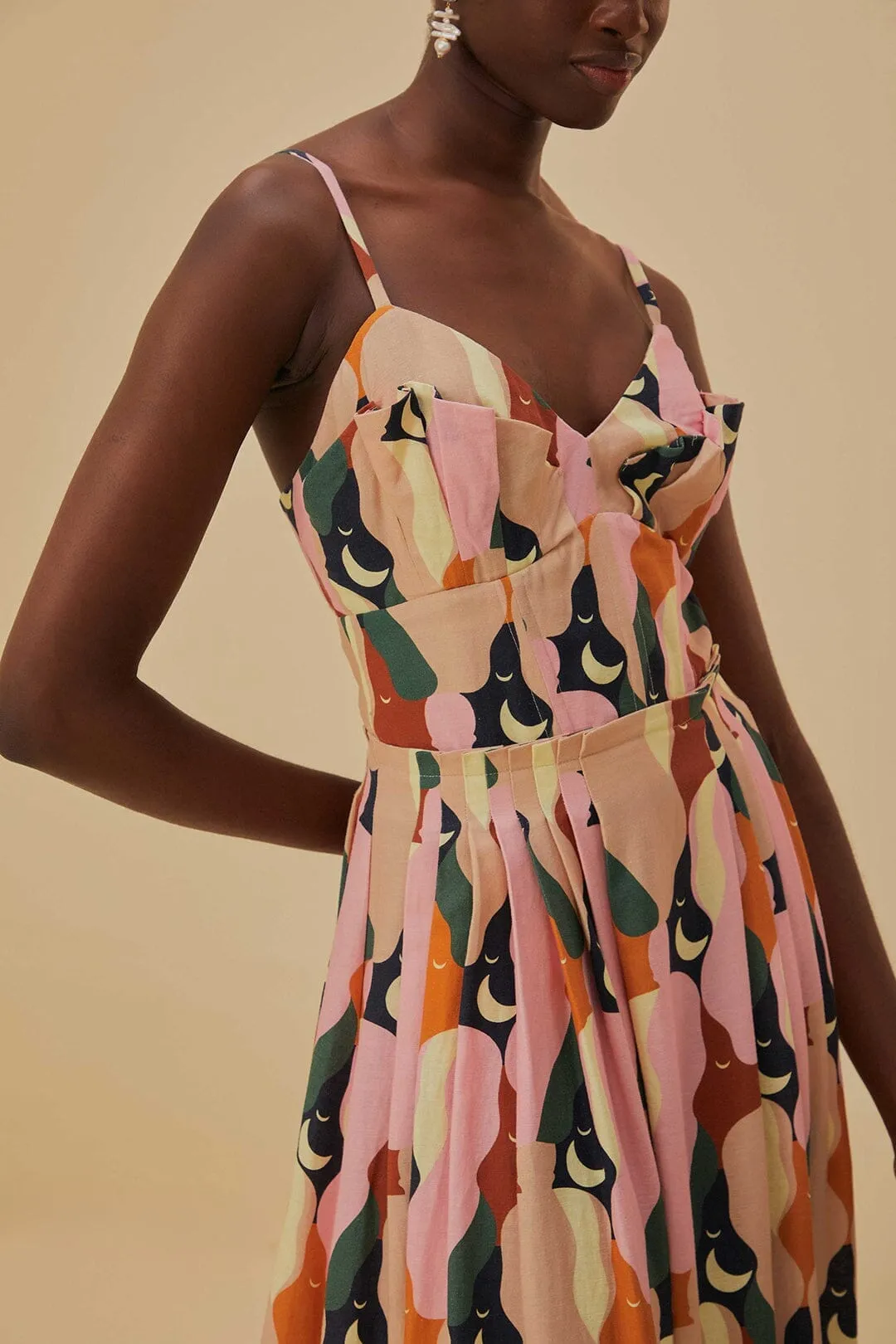 The Kiss Multicolor Sleeveless Midi Dress Sea View