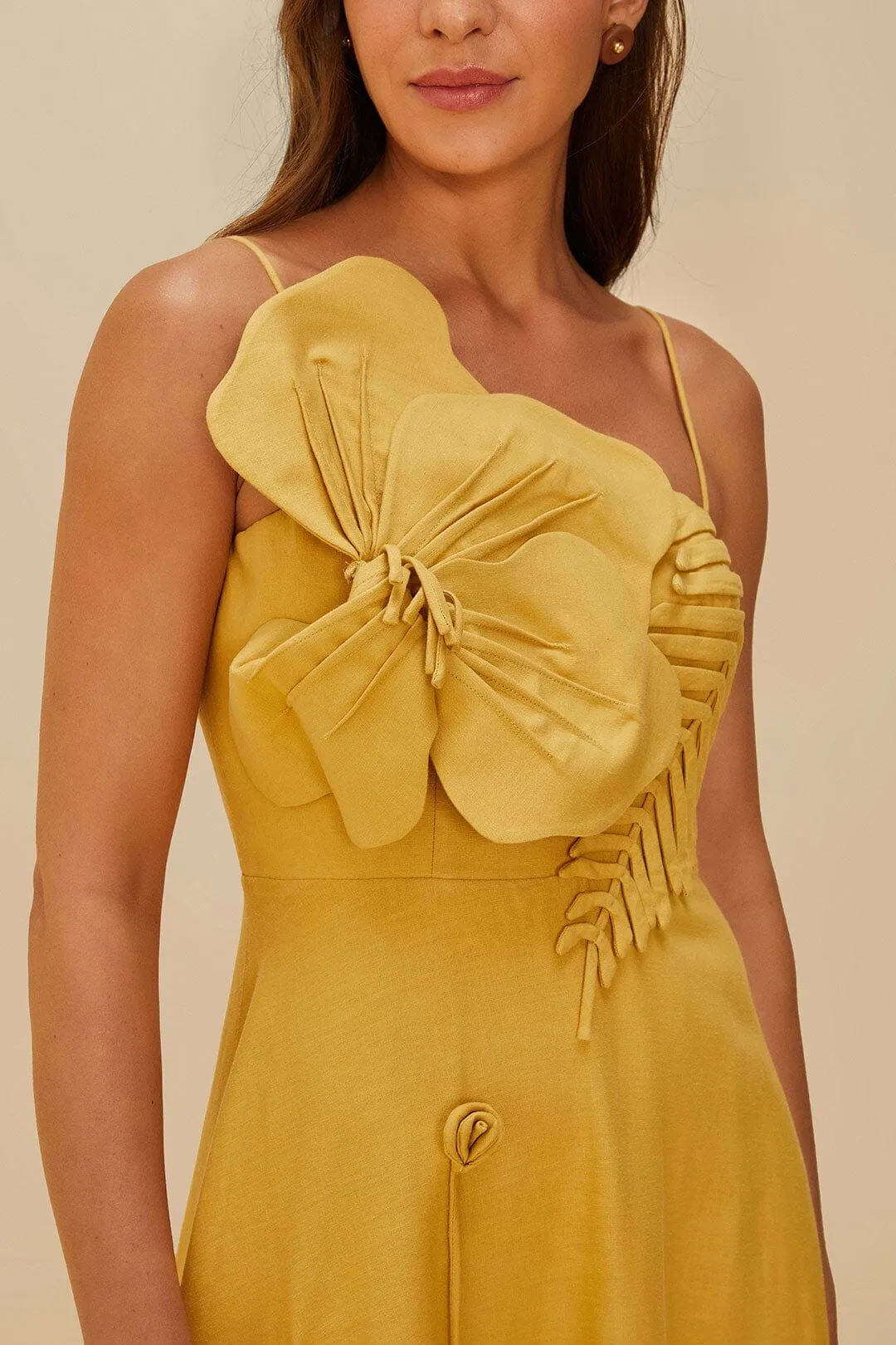 Sand Garden LENZING? ECOVERO? Euroflax? Midi Dress Mesh Breeze