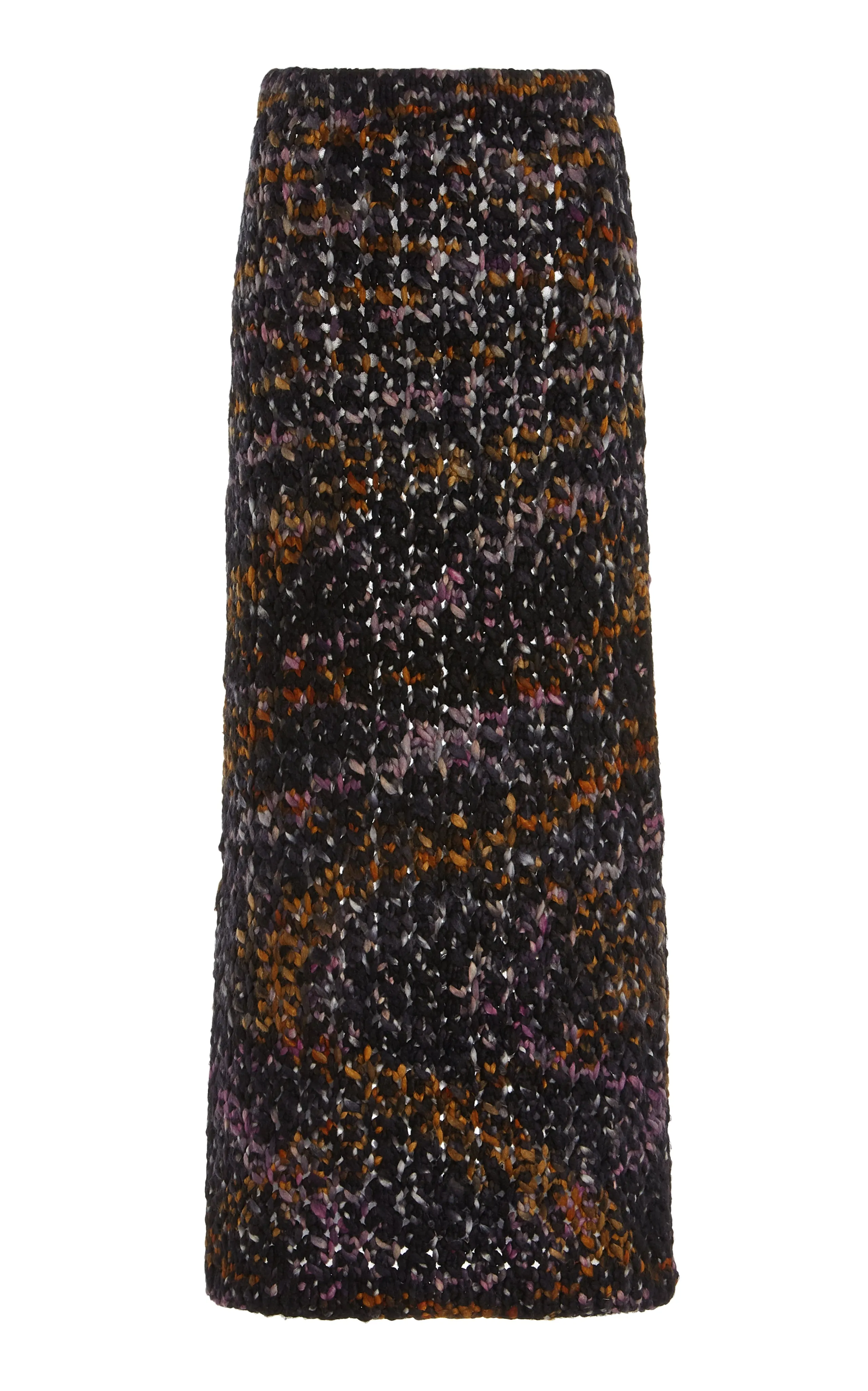 Collin Knit Midi Skirt in Space Dye Black Multi Welfat Cashmere Stylish Vibe Weekend Favorite