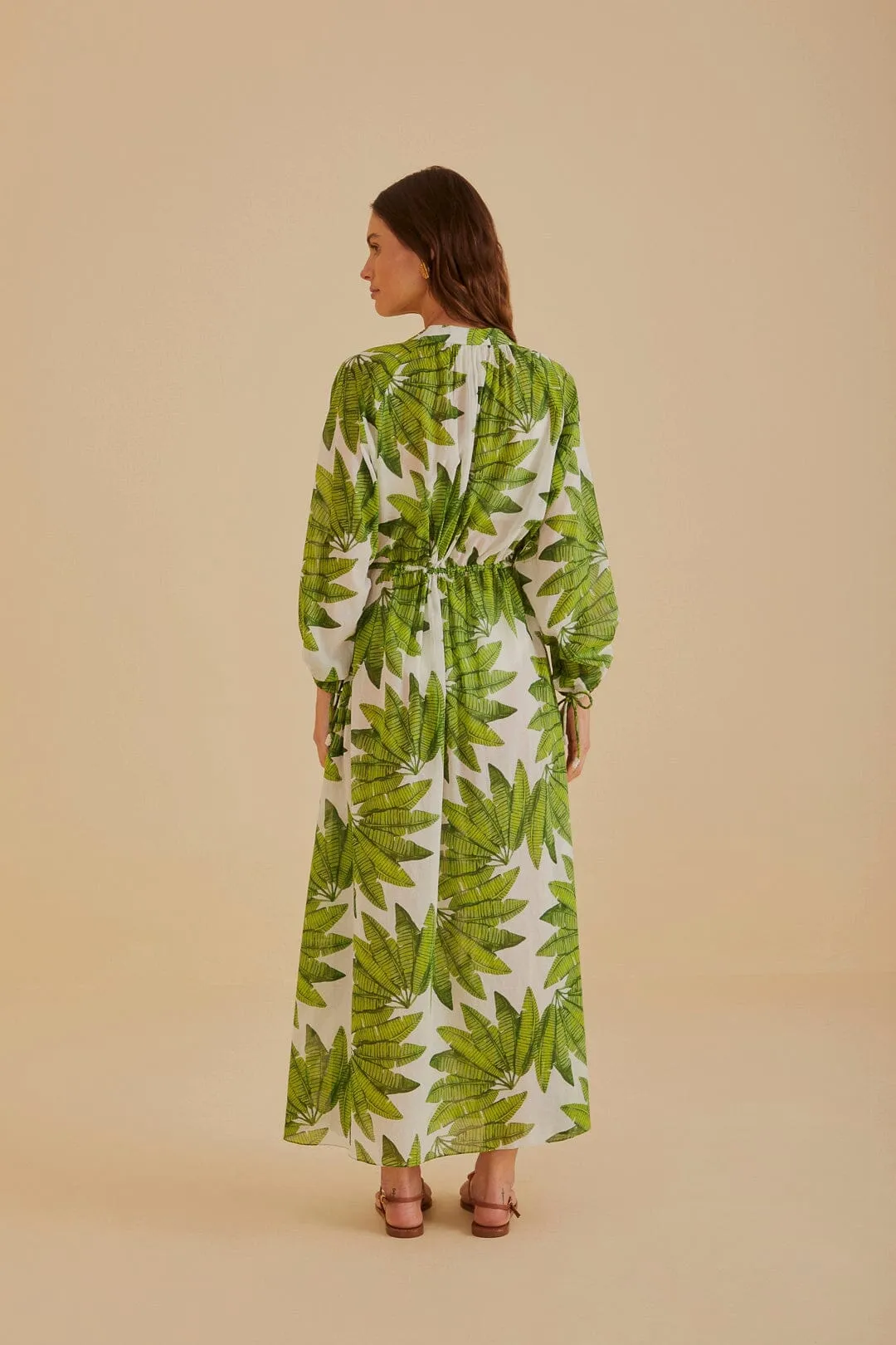 The long length of this dress creates a graceful appearance that is perfect for any occasion Off-White Palm Fan Maxi Dress