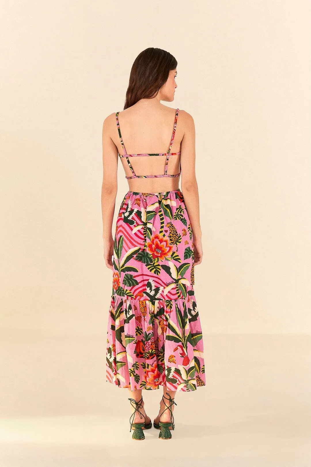 Pink Leopard Forest Midi Dress Shadow Play