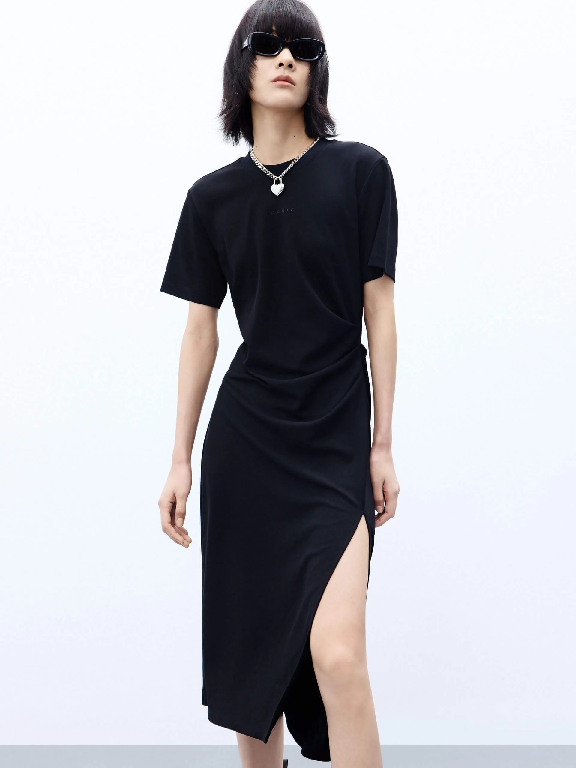 Side Slit Midi Dress Classy Attire