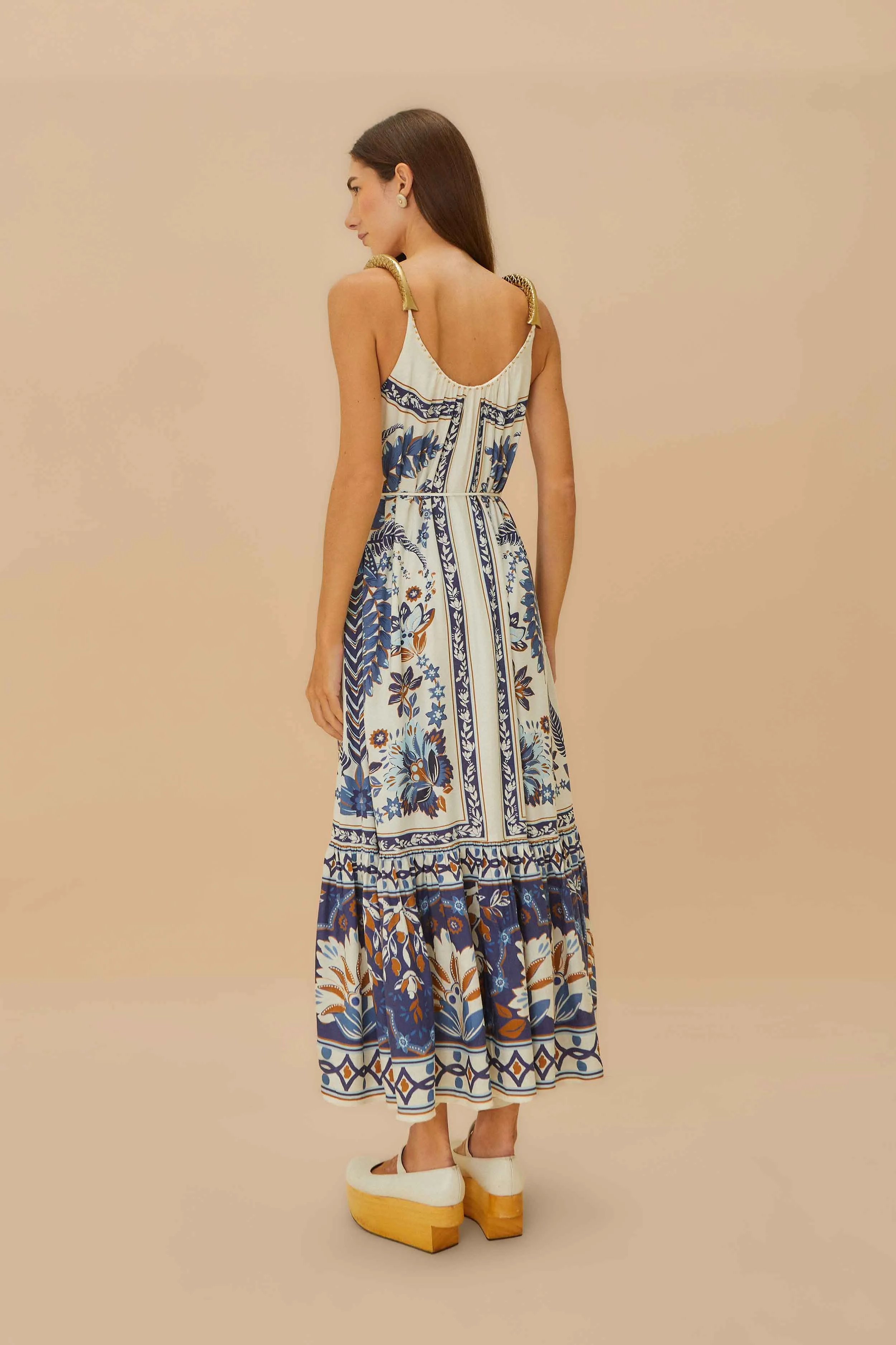 Off-White Ana Tapestry Fish Strap Maxi Dress Dome Glow Day-to-evening wear