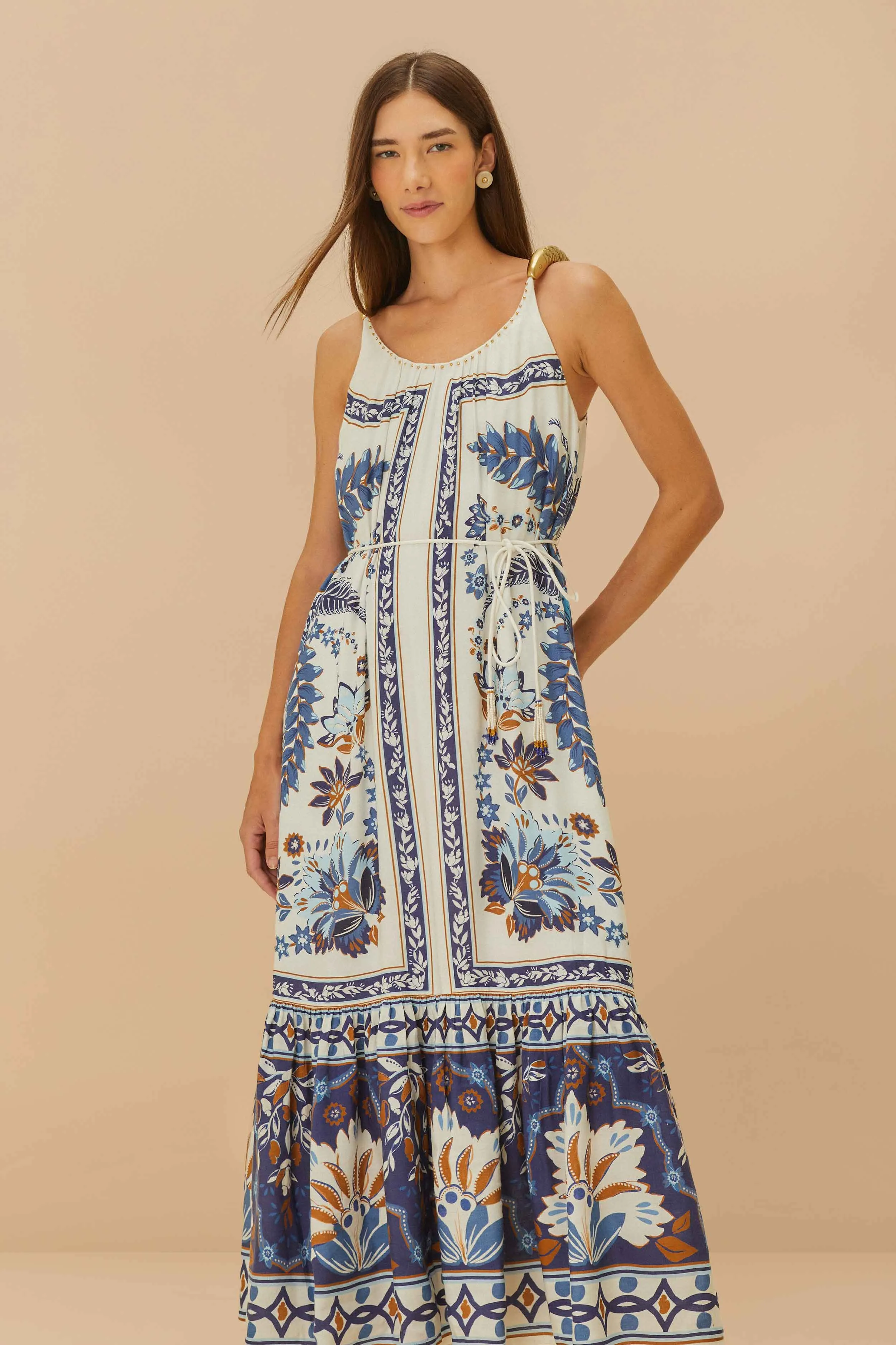 Off-White Ana Tapestry Fish Strap Maxi Dress Pool side