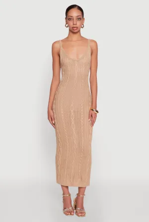 The elegant design of this maxi dress adds a refined touch to your wardrobe without being overly complicated Poetic Move Trendy Cable Knit Sleeveless Maxi Dress
