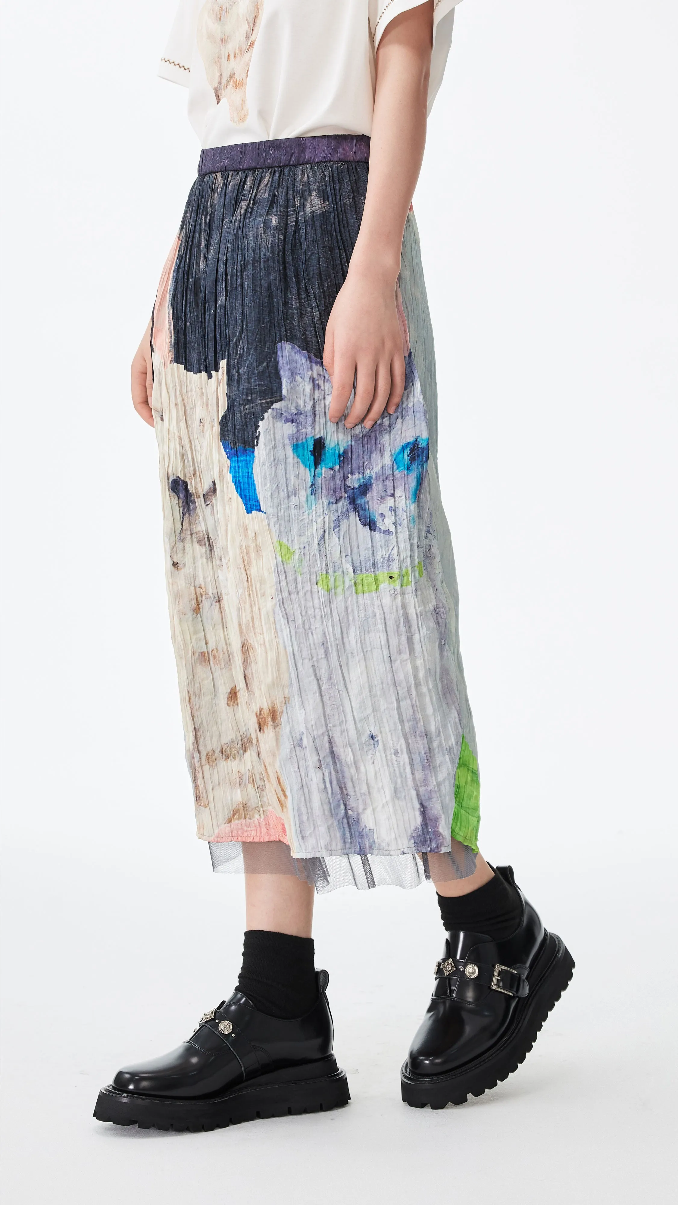 Flared hem Weekend Favorite Crushed Mythical Animal Graphic Pencil Skirt