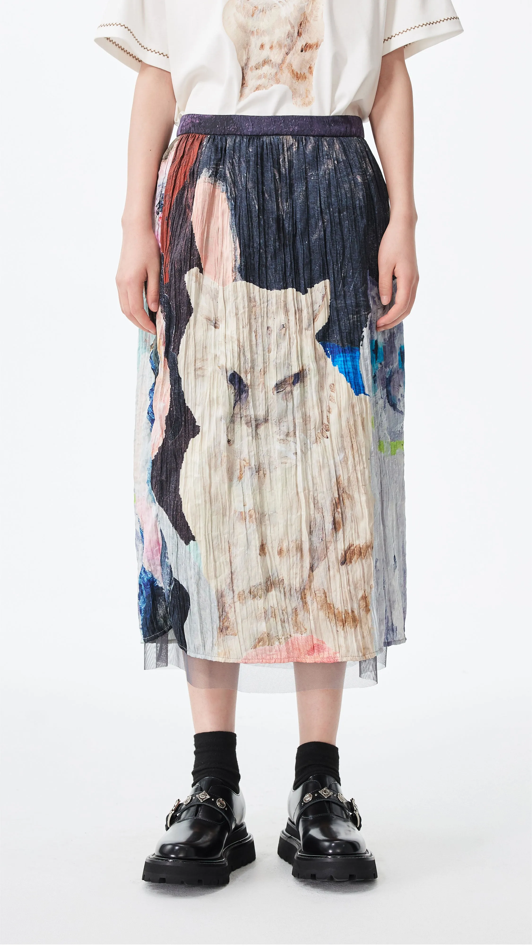 Trendy Mood Crushed Mythical Animal Graphic Pencil Skirt