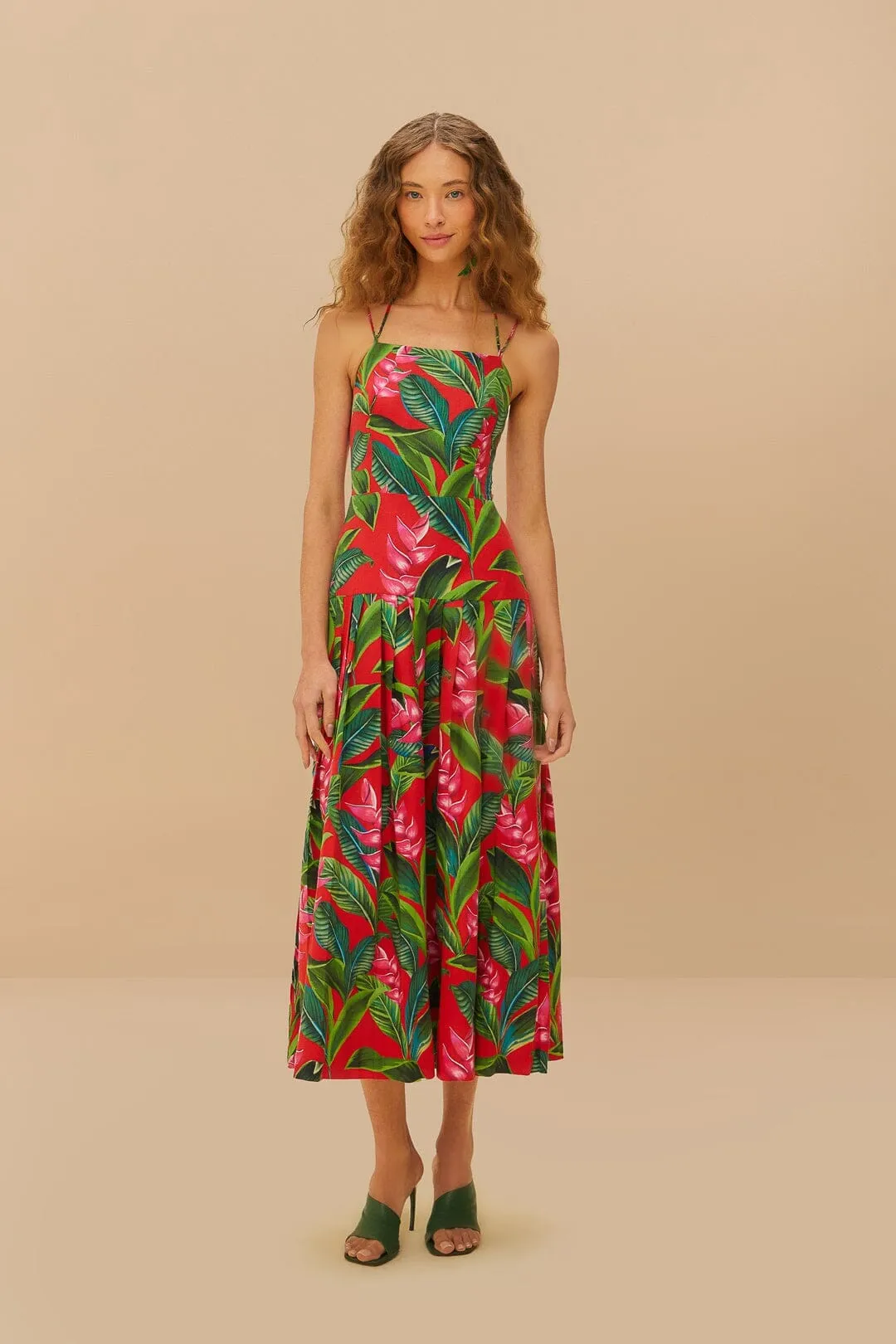 Water Glow Red Dream Garden LENZING? ECOVERO? Euroflax? Maxi Dress