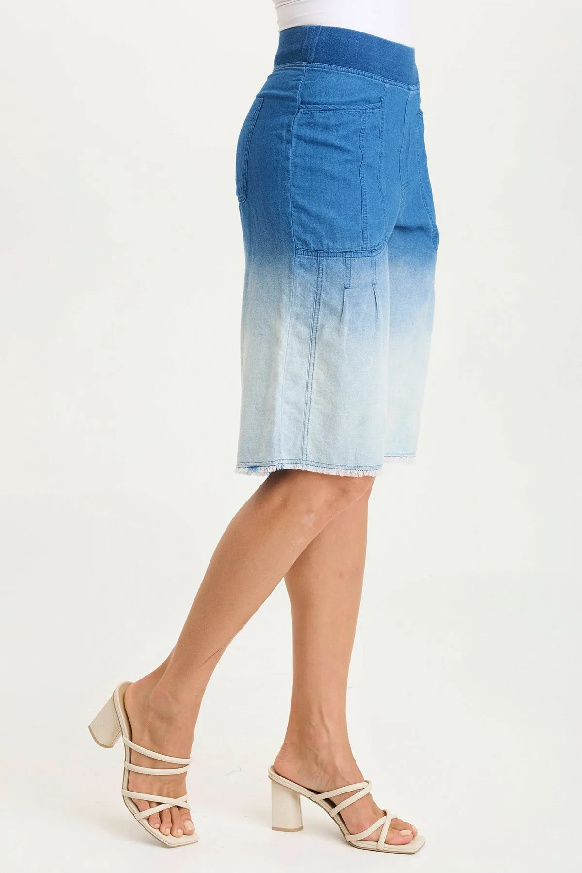 Themia Indigo Twill Pull-On Bermuda Short Breath Skin