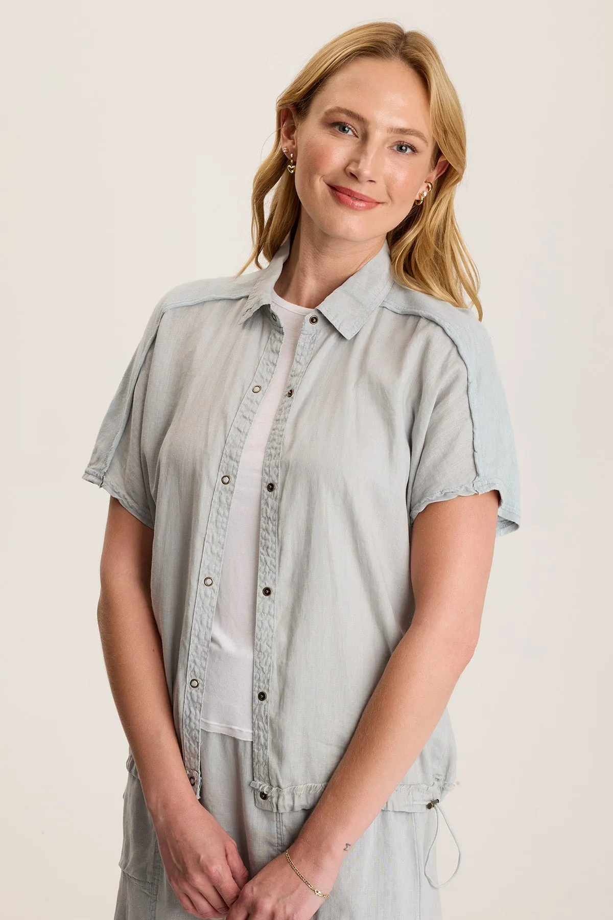 Inola Linen Cinched Button-Up Top NonChafe Wonder Core
