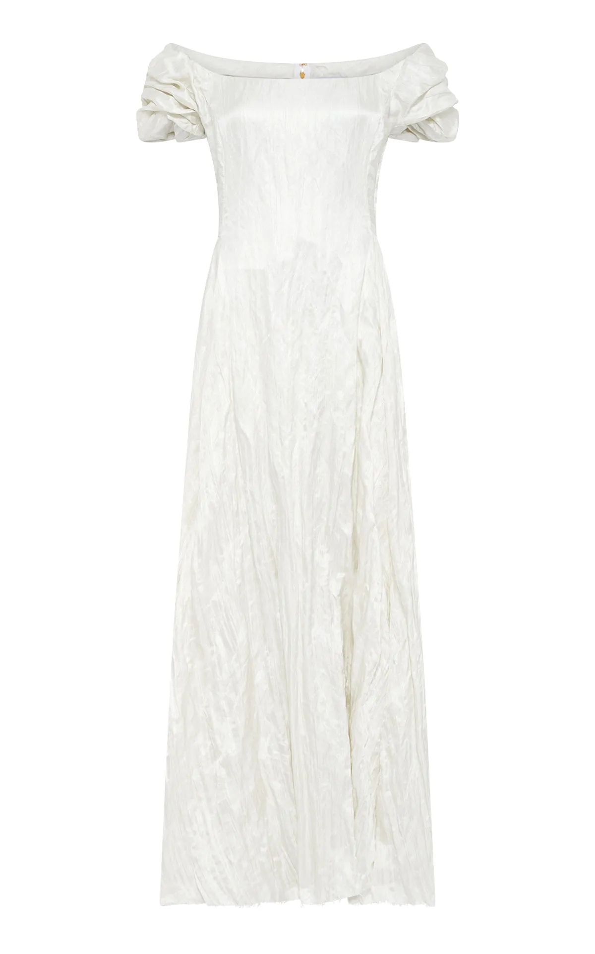 NoSlip Hem Juniper Maxi Dress in Ivory Metallic Crinkled Silk