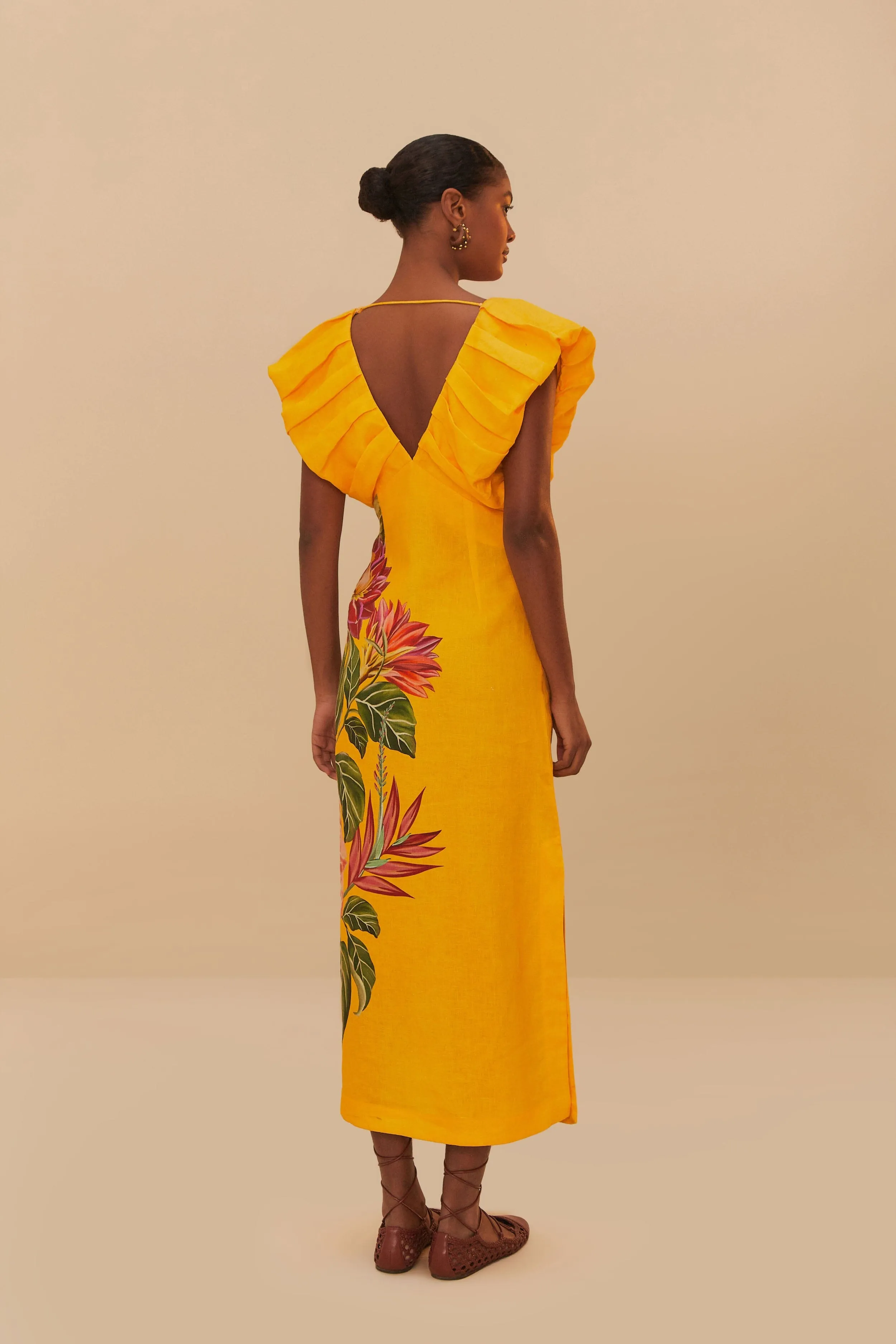 Off-White Spring Awakening Euroflax? Premium Linen Midi Dress Haze Light Feminine Charm