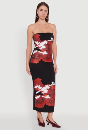 Hemp Soft Orchid Glow Floral Graphic Tube Maxi Dress
