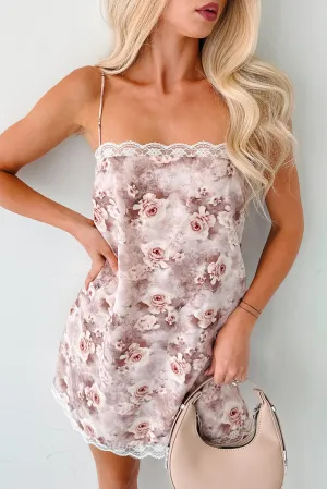 Flattering mini dress for all shapes Garden Goddess Sleeveless Floral Slip Dress (Pink Multi)