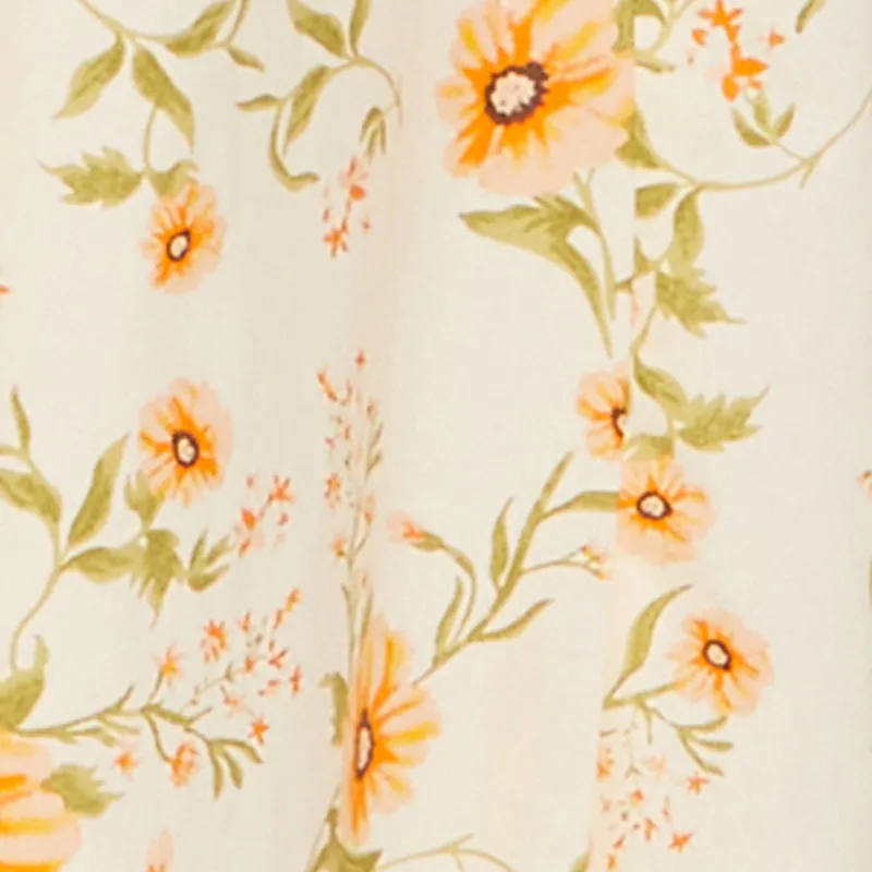 Floral Strapless Pleated Maxi Dress with Pockets Heroine Mood Sunrise Glow