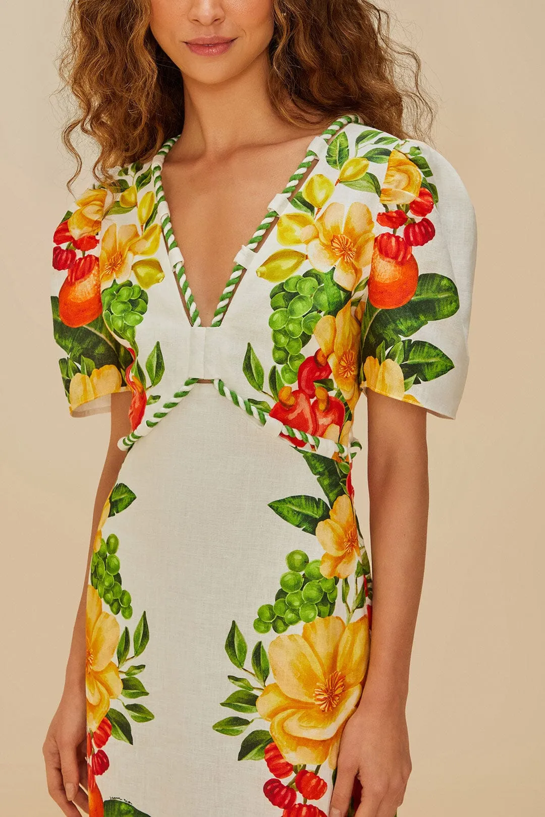 Off-White Picnic Flowers Euroflax? Premium Linen Maxi Dress This dress offers both style and practicality ensuring you always look your best Opal Shine