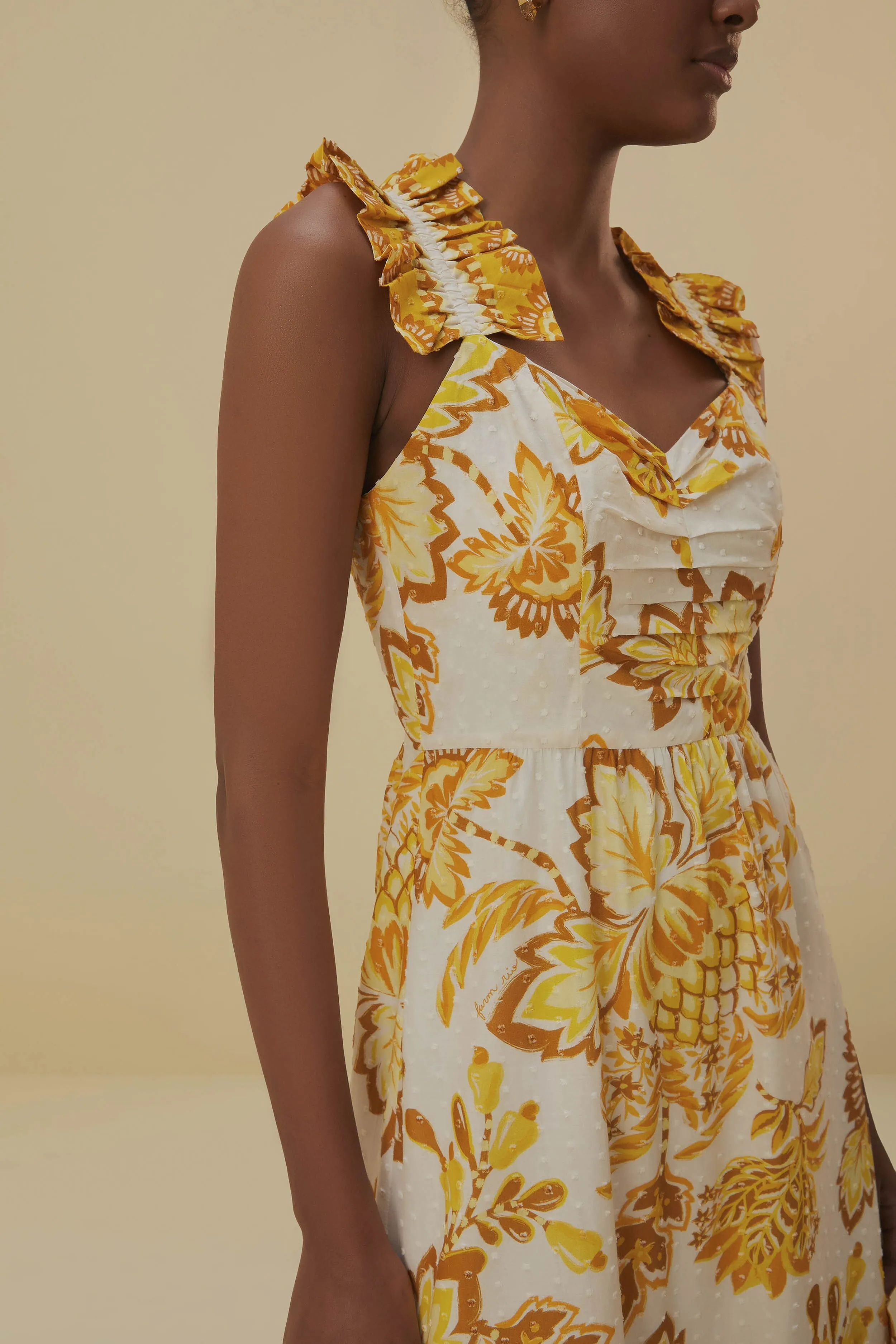 elegant design Off-White Aura Floral Midi Dress
